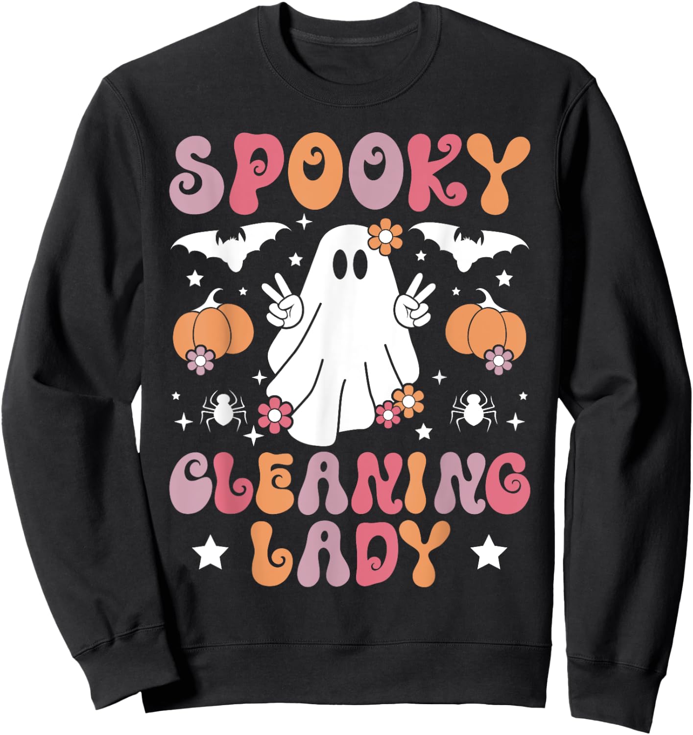 Spooky Cleaning Lady Halloween Housekeeping Cleaner Sweatshirt - Sweatshirt | Black
