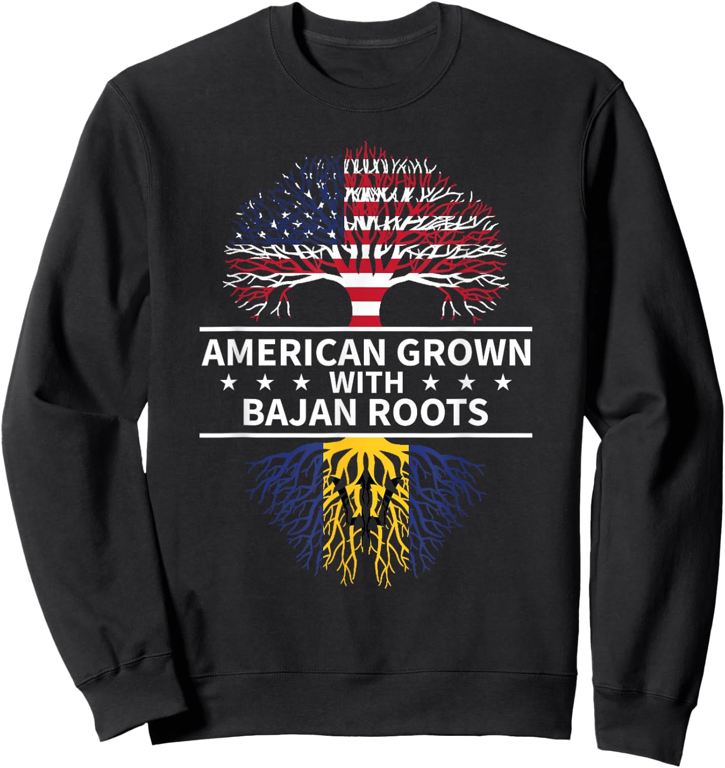 American Grown Bajan Roots Barbados Sweatshirt - Sweatshirt | Black