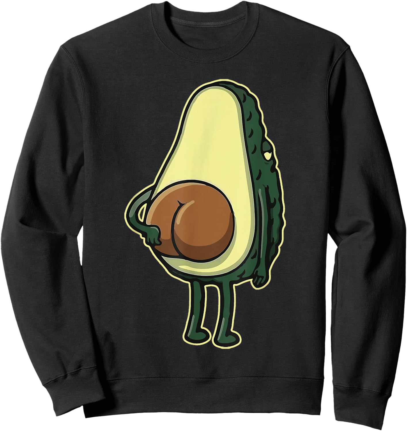 Funny Avocado Scratching Butt Vegan Guacamole Men Women Kids Sweatshirt - Sweatshirt | Black
