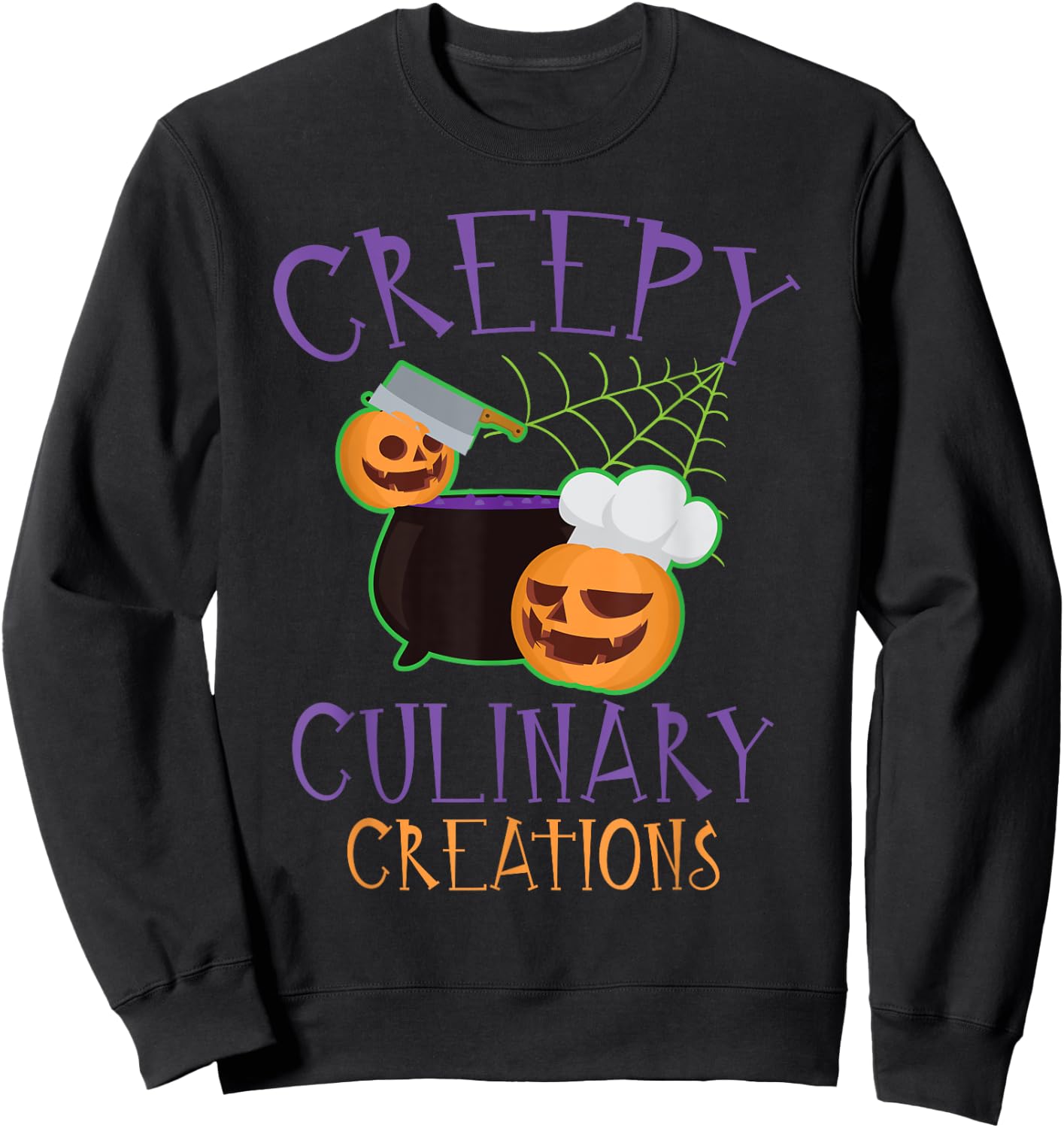 Creepy Culinary Creations Spooky Cooking Chef Halloween Sweatshirt - Sweatshirt | Black