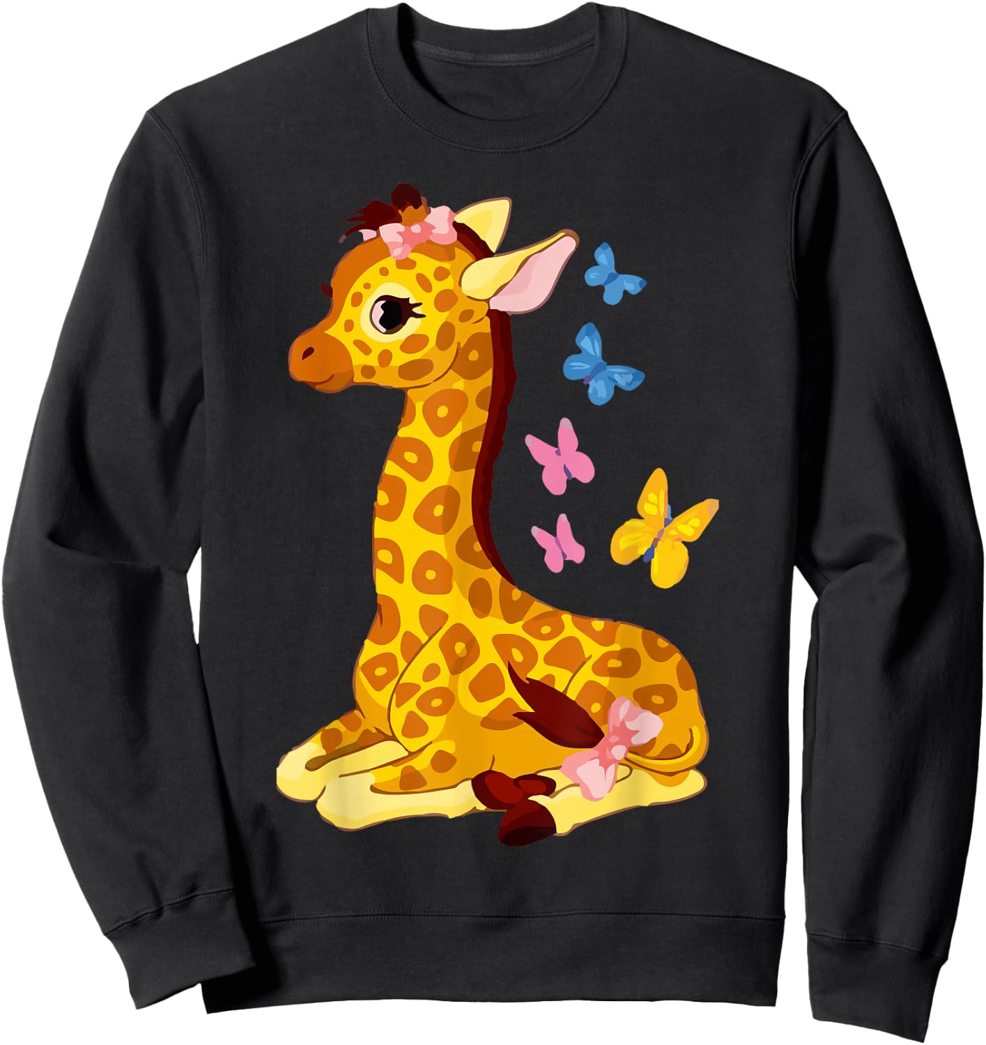 Funny Giraffe Drawing Forest Ranger Cool Giraffe Mom Sweatshirt - Sweatshirt | Black