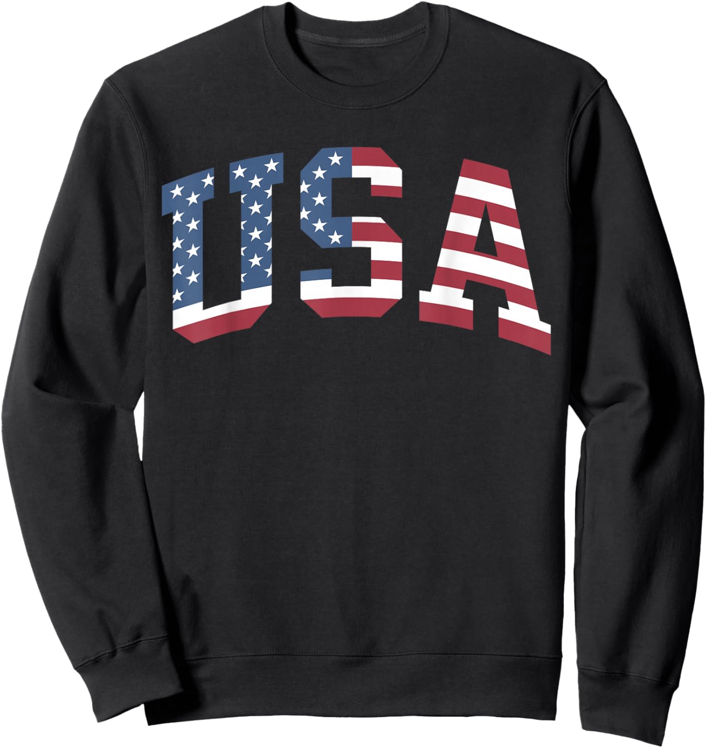 USA Shirt Women Men Kids Patriotic American Flag 4th of July Sweatshirt - Sweatshirt | Black