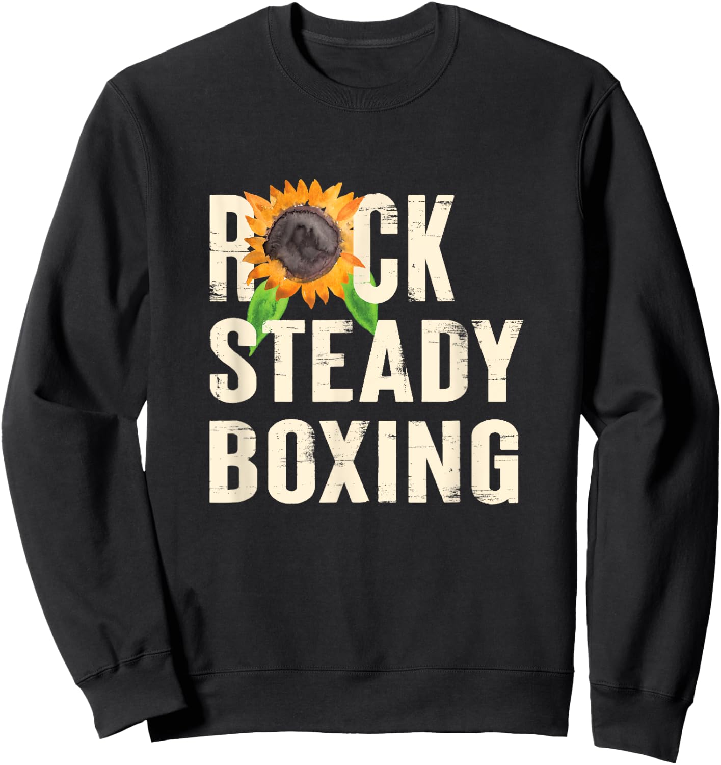 Rock Steady Boxing Sunflower Summer Edition Men Women Sweatshirt - Sweatshirt | Black