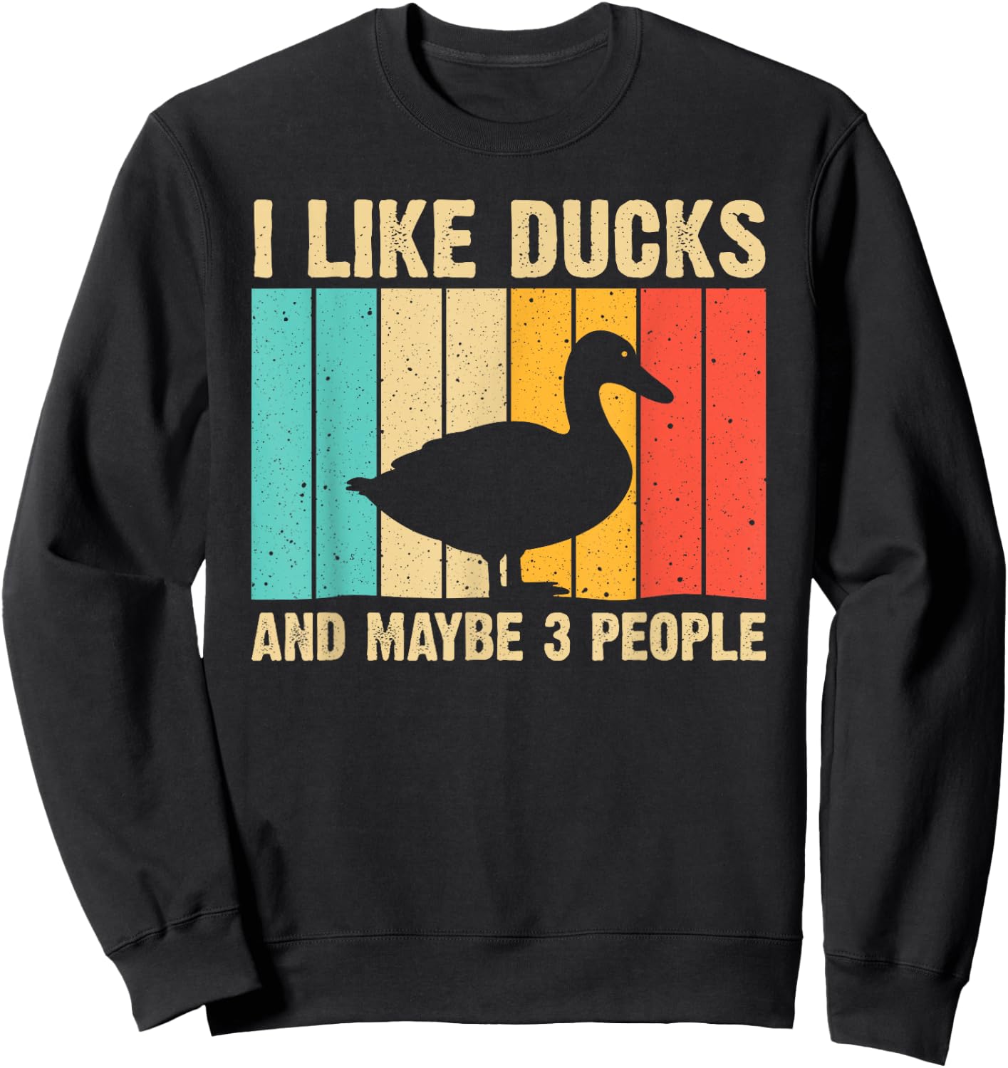 Vintage Duck Design For Duck Lovers Men Women Mallard Drake Sweatshirt - Sweatshirt | Black