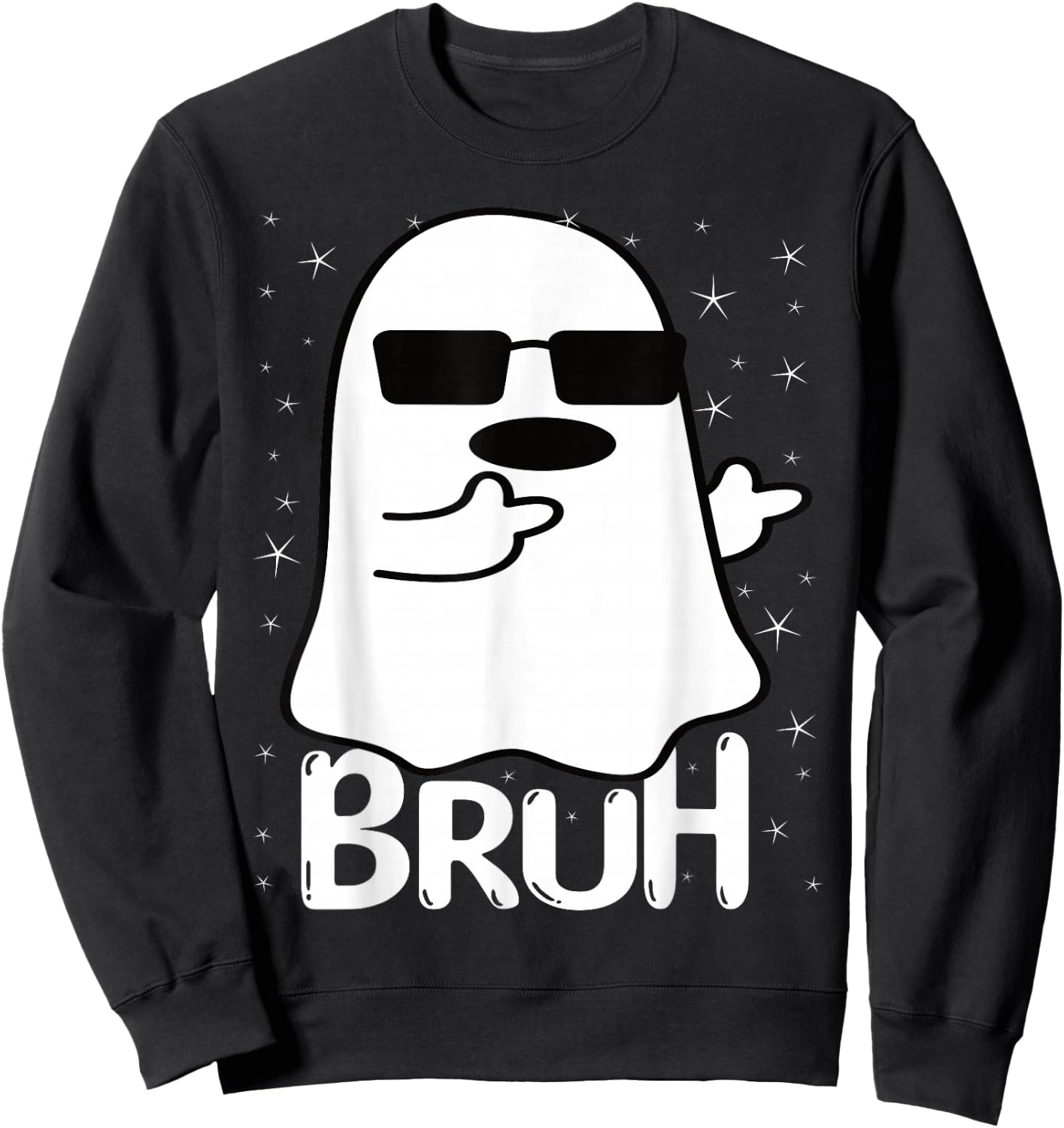 Bruh Ghost Funny Halloween Costume Men Kids Boys Sweatshirt - Sweatshirt | Black