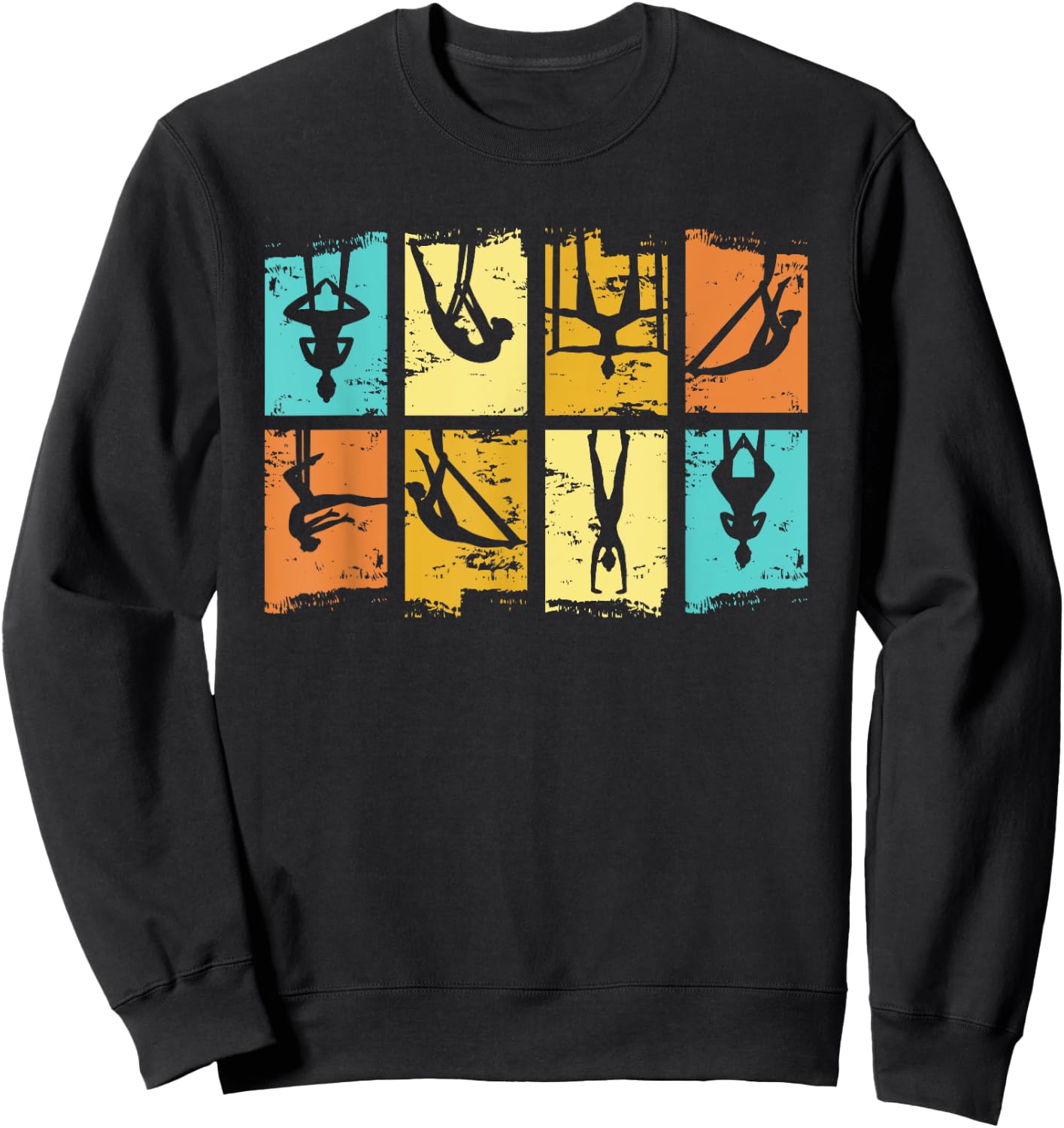 Vintage Aerialists Retro Aerial Silk Acrobatics Dance Circus Sweatshirt - Sweatshirt | Black