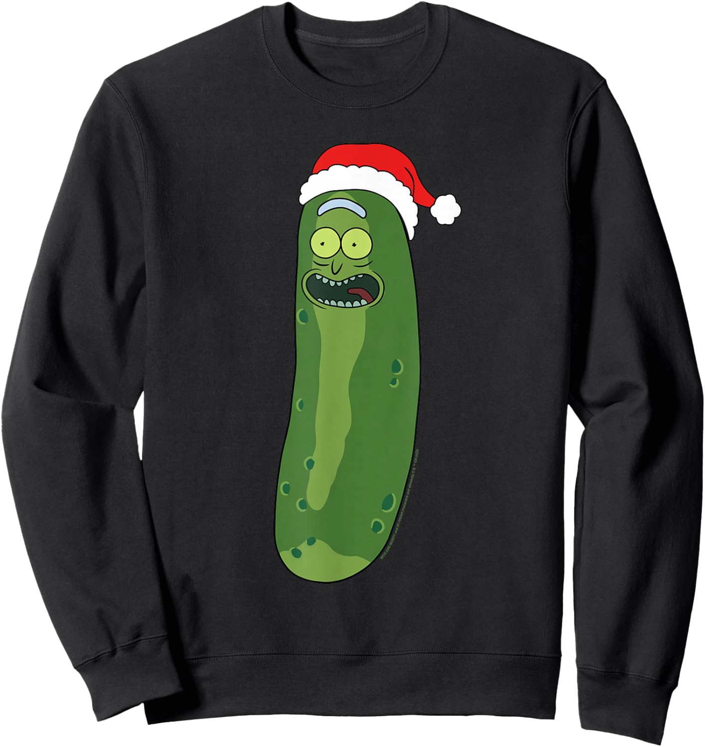Rick and Morty Christmas, Merry Rickmas With Pickle Rick Sweatshirt - Sweatshirt | Black