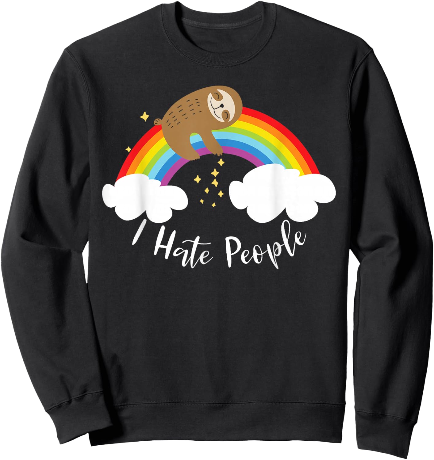 Cute Sloth - I Hate People Sweatshirt - Sweatshirt | Black