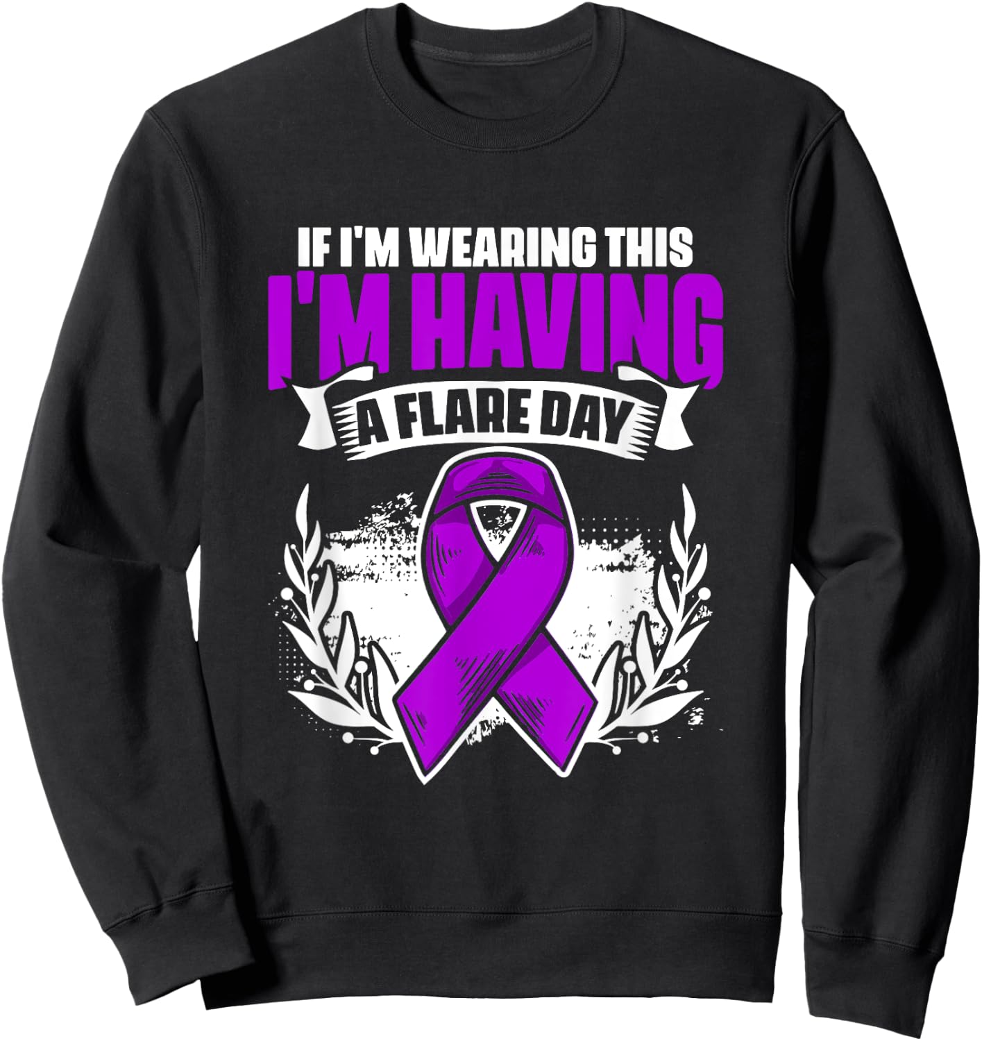 Flare Day - Fibro Survivor Warrior Fibromyalgia Awareness Sweatshirt - Sweatshirt | Black