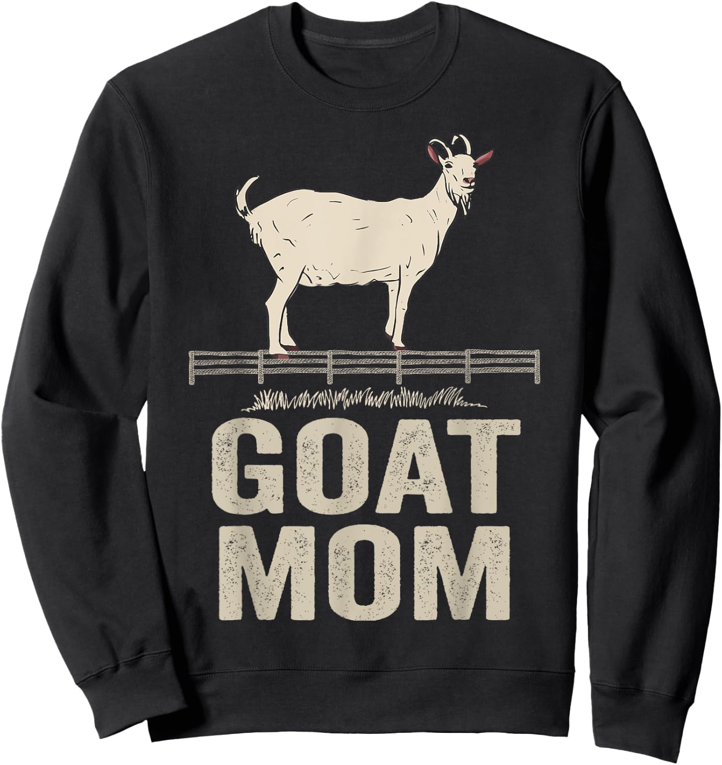Funny Goat Mom I Love My Goat Retro Vintage Goat Lover Gift Sweatshirt - Sweatshirt | Black
