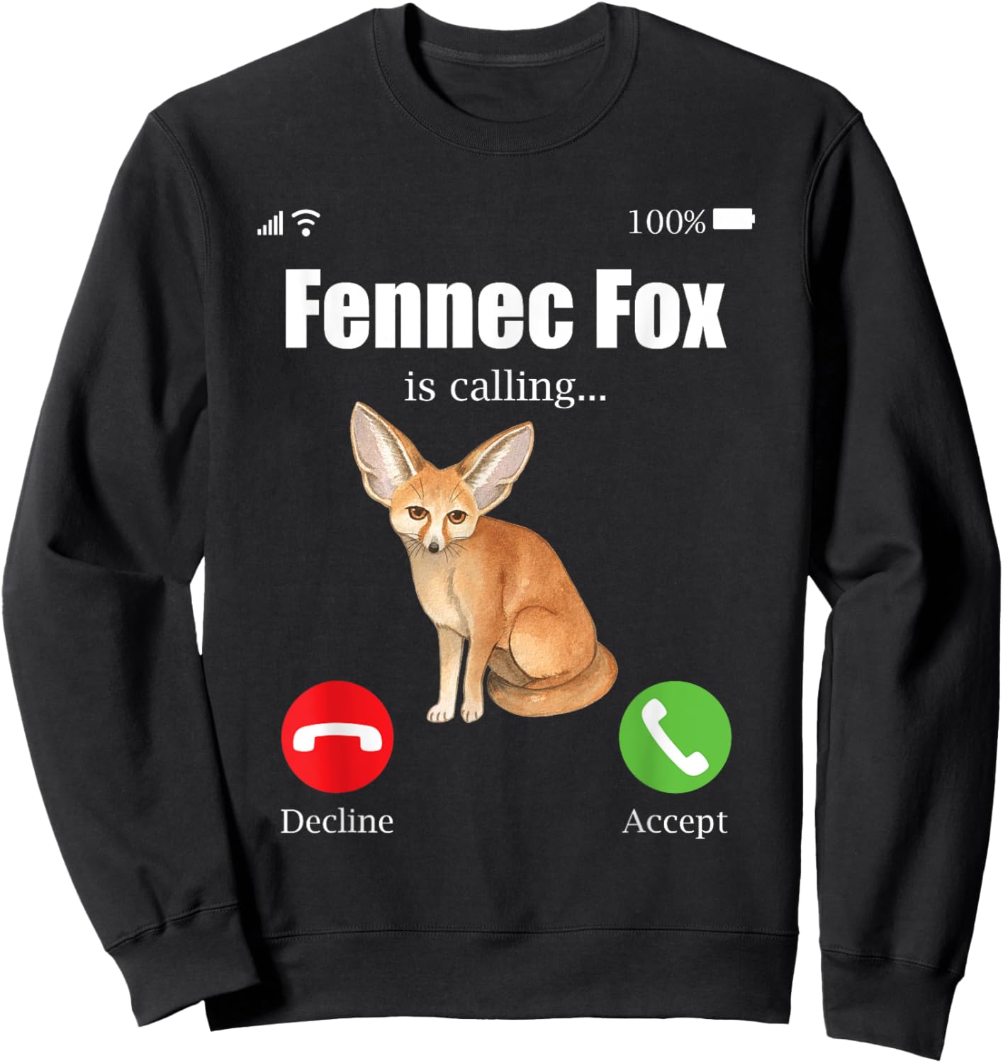Fennec Fox Cute Fennic Foxes Fenec Animal Fox Lover Sweatshirt - Sweatshirt | Black
