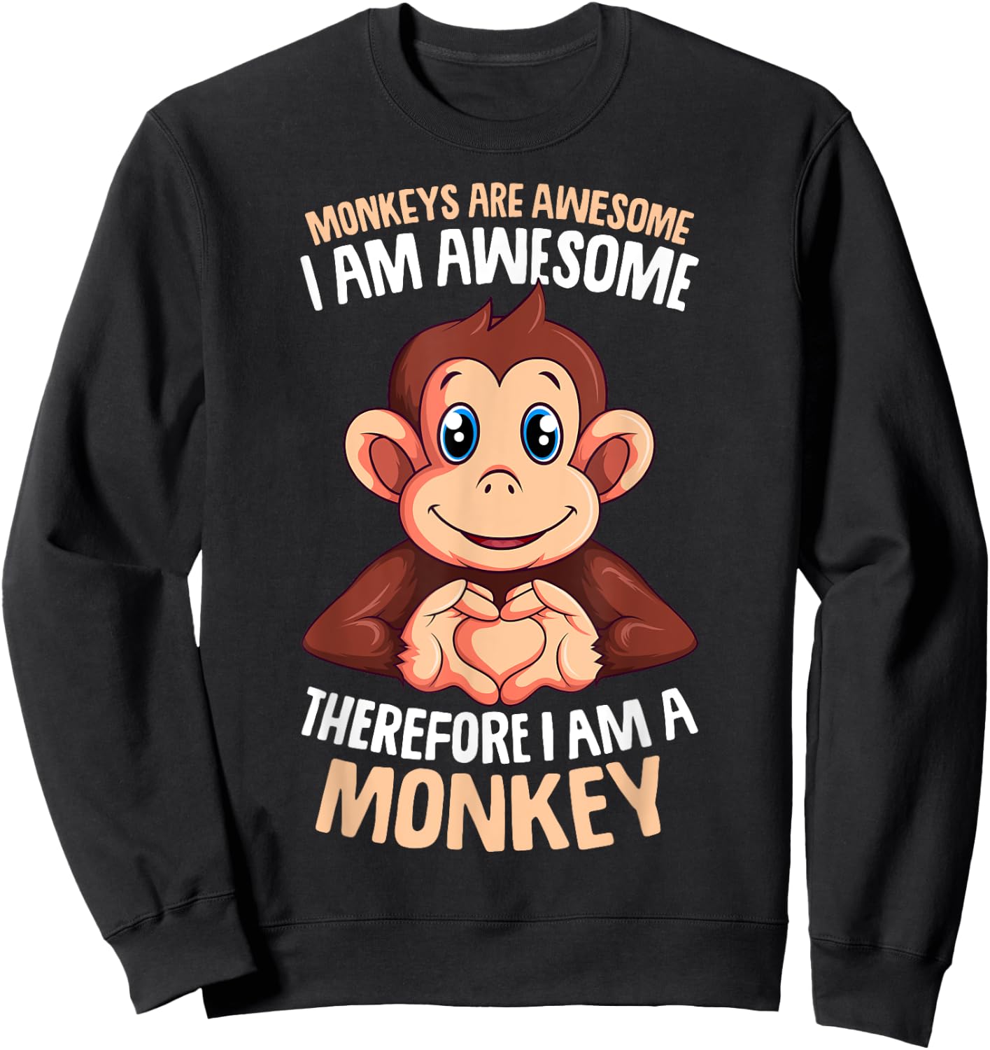 Monkeys Are Awesome Monkey Boys Girls Kids Sweatshirt - Sweatshirt | Black