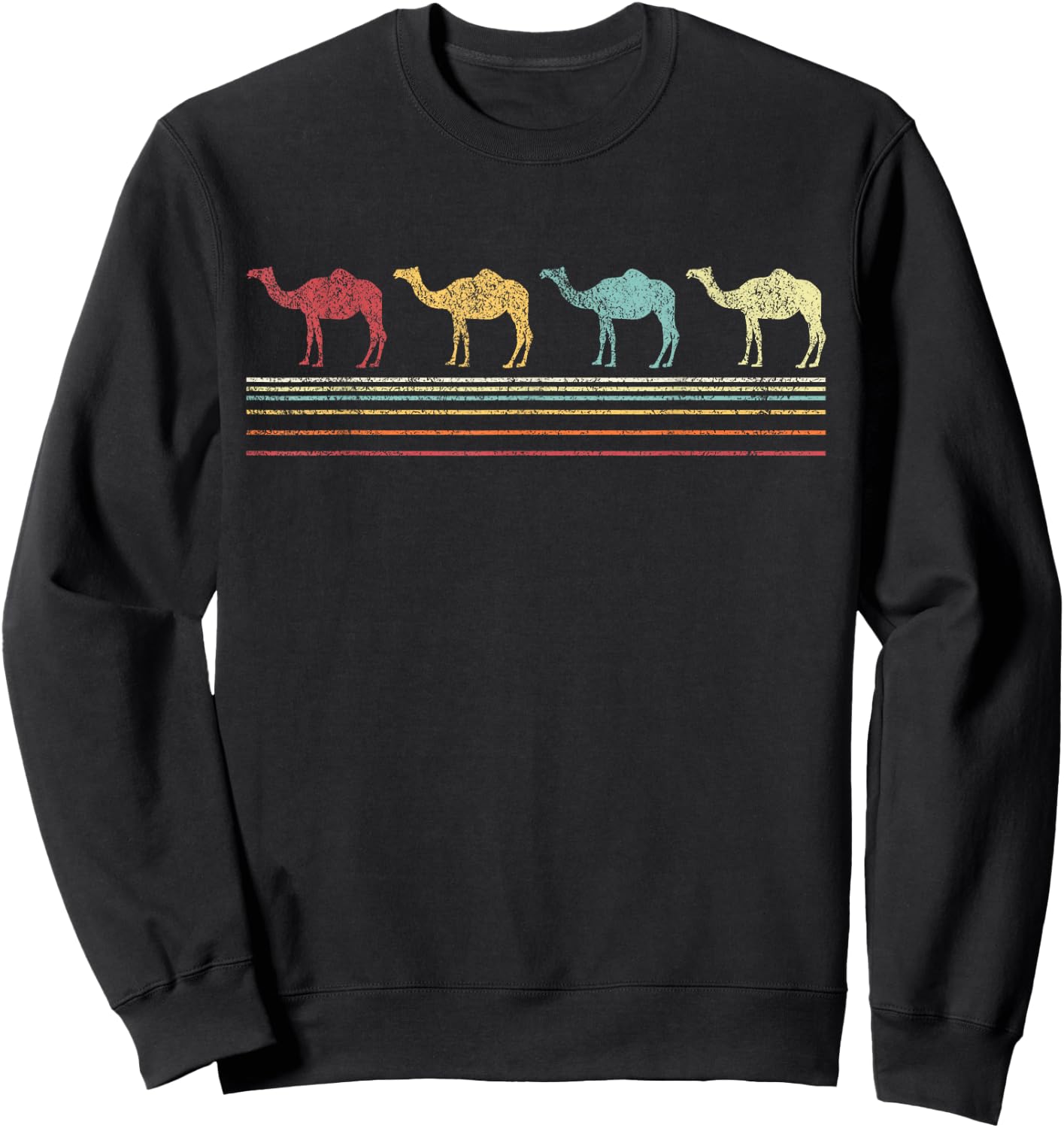 Retro Camel Lover Funny Camel Vintage Sweatshirt - Sweatshirt | Black