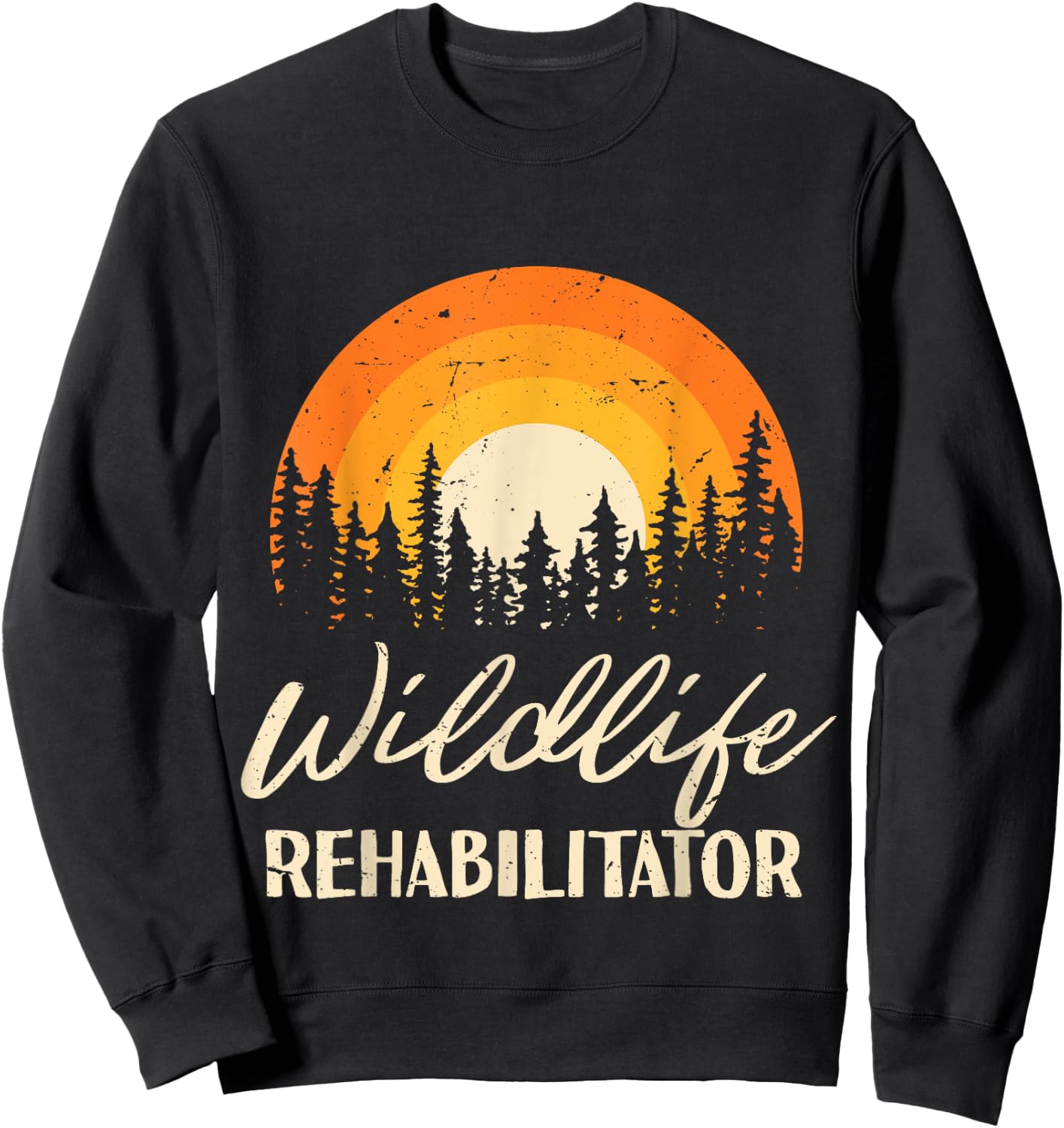 Vintage Wildlife Rehabilitator Rehabilitation Wildlife Day Sweatshirt - Sweatshirt | Black