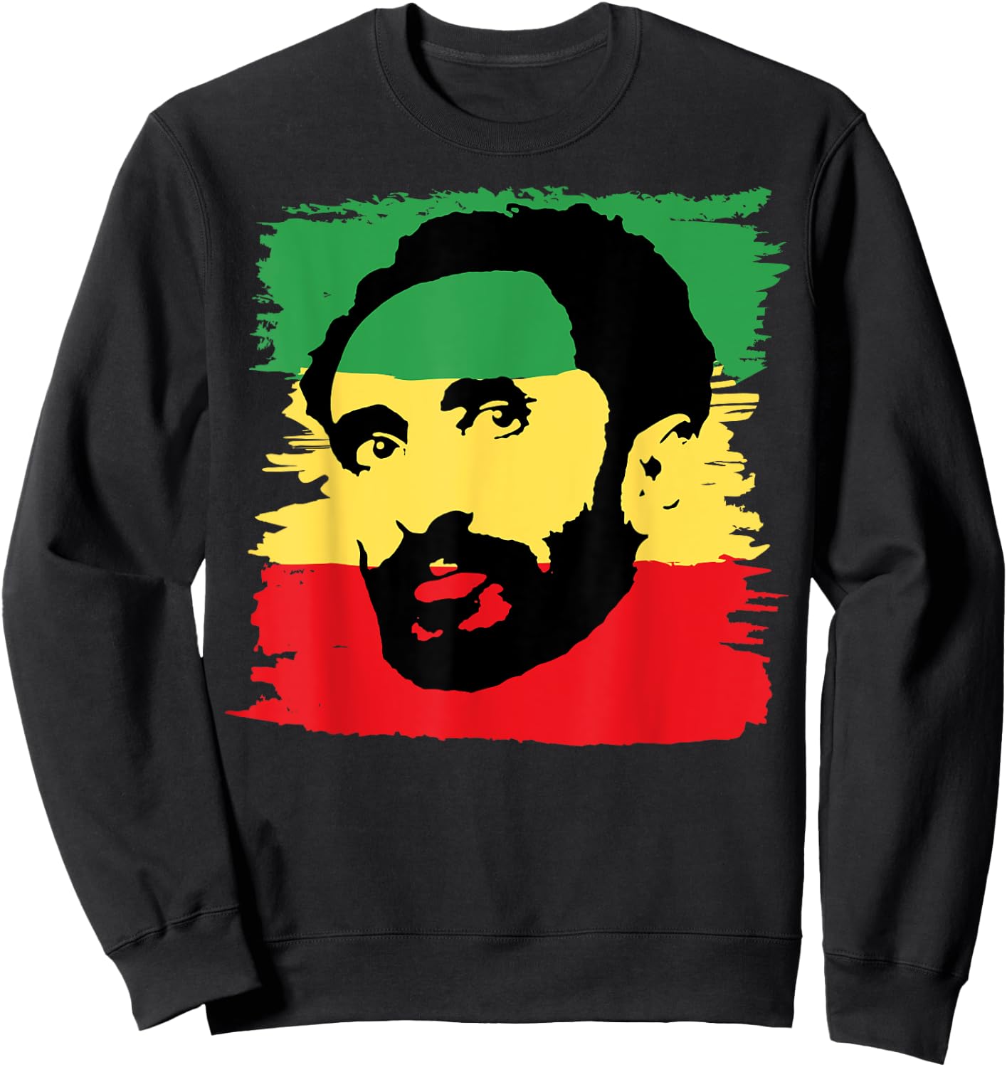 Emperor Haile Selassie Reggae Clothing & Men Rasta Sweatshirt - Sweatshirt | Black