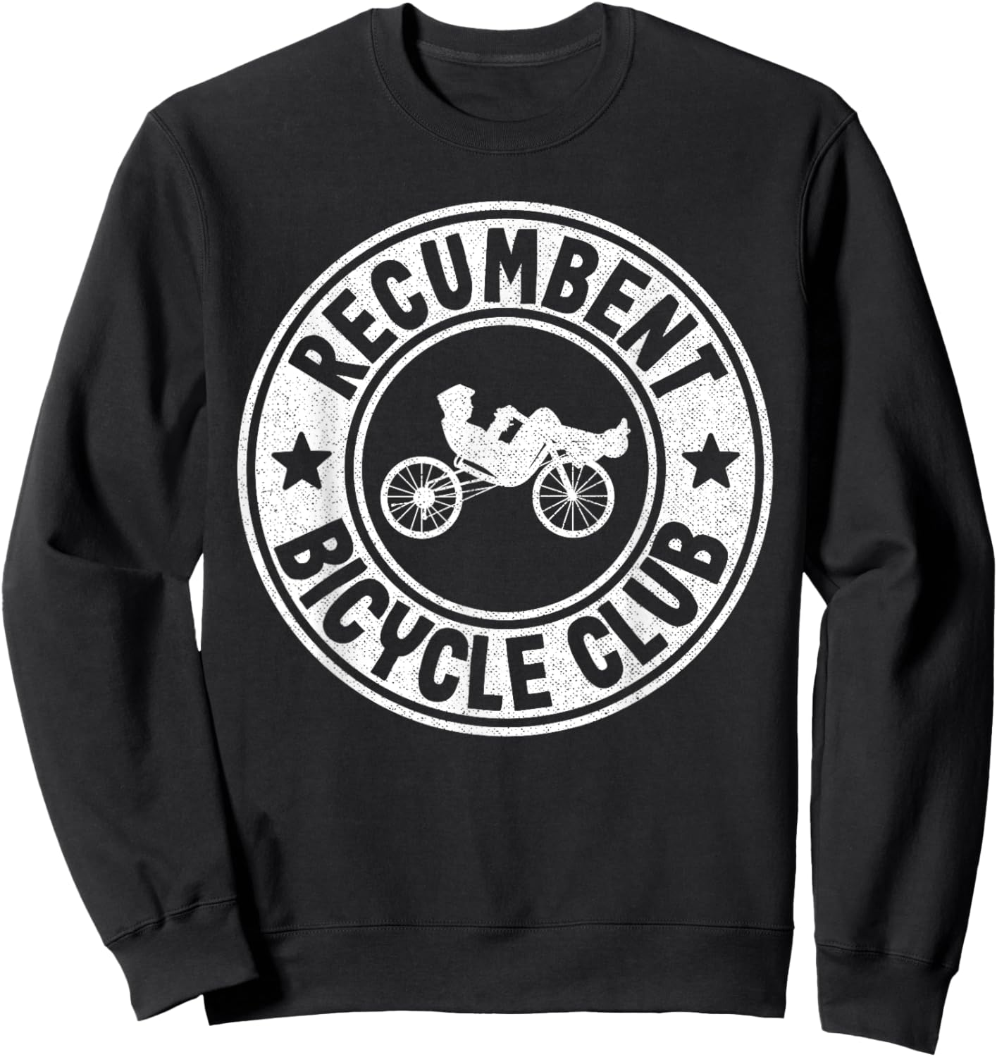 Recumbent Bicycle Club Logo Trike Bike Velomobile Cyclist Sweatshirt - Sweatshirt | Black