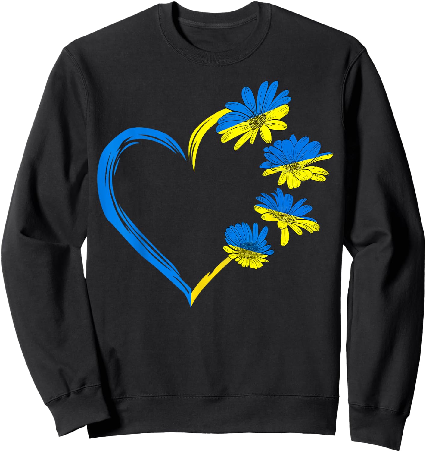 Ukraine Flag Sunflower Vintage Ukrainian Lovers Ukraine Sweatshirt - Sweatshirt | Black