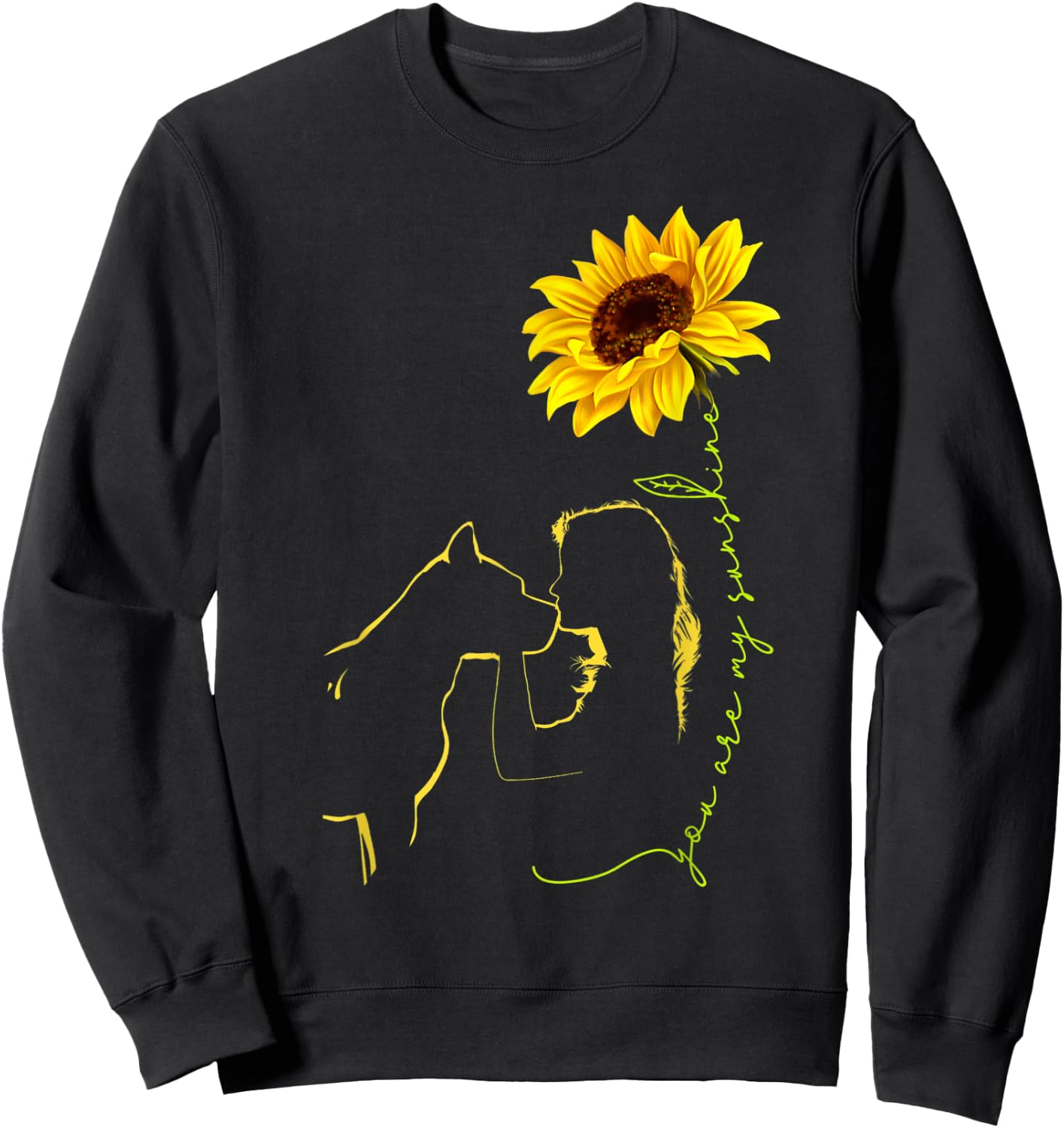 Pitbull Mom you're my sunshine sunflower pitbull dog lover Men Women Sweatshirt - Sweatshirt | Black