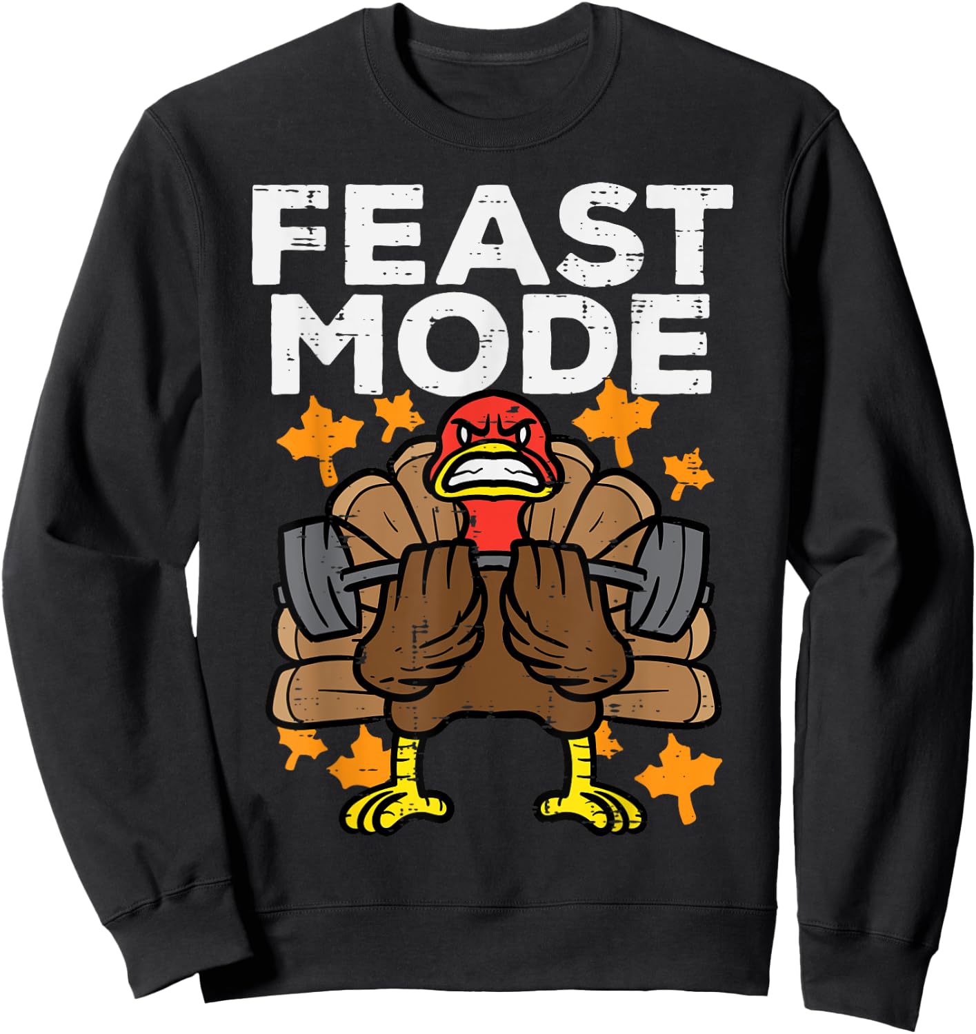 Thanksgiving Feast Turkey Barbel Mode Fall Gym Men Women Kid Sweatshirt - Sweatshirt | Black