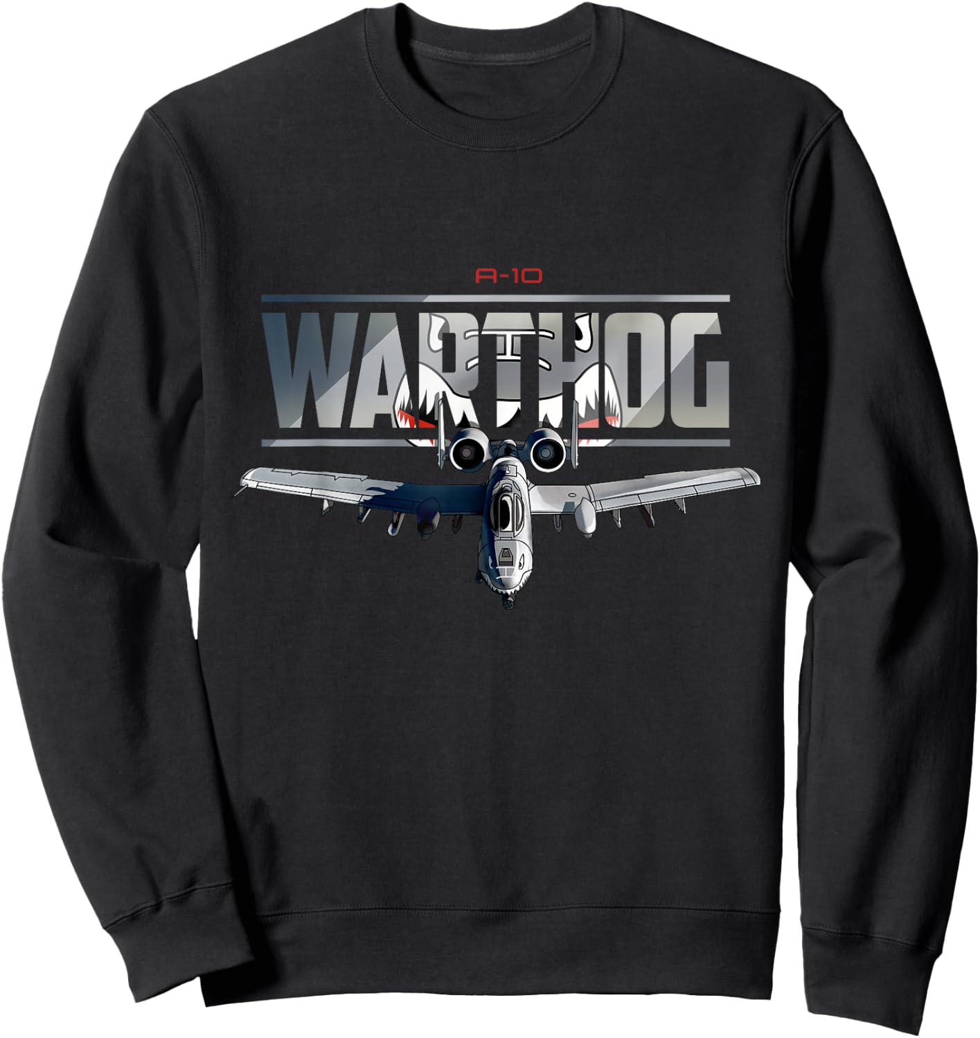 American Military Airplane Warthog Pilot Sweatshirt - Sweatshirt | Black