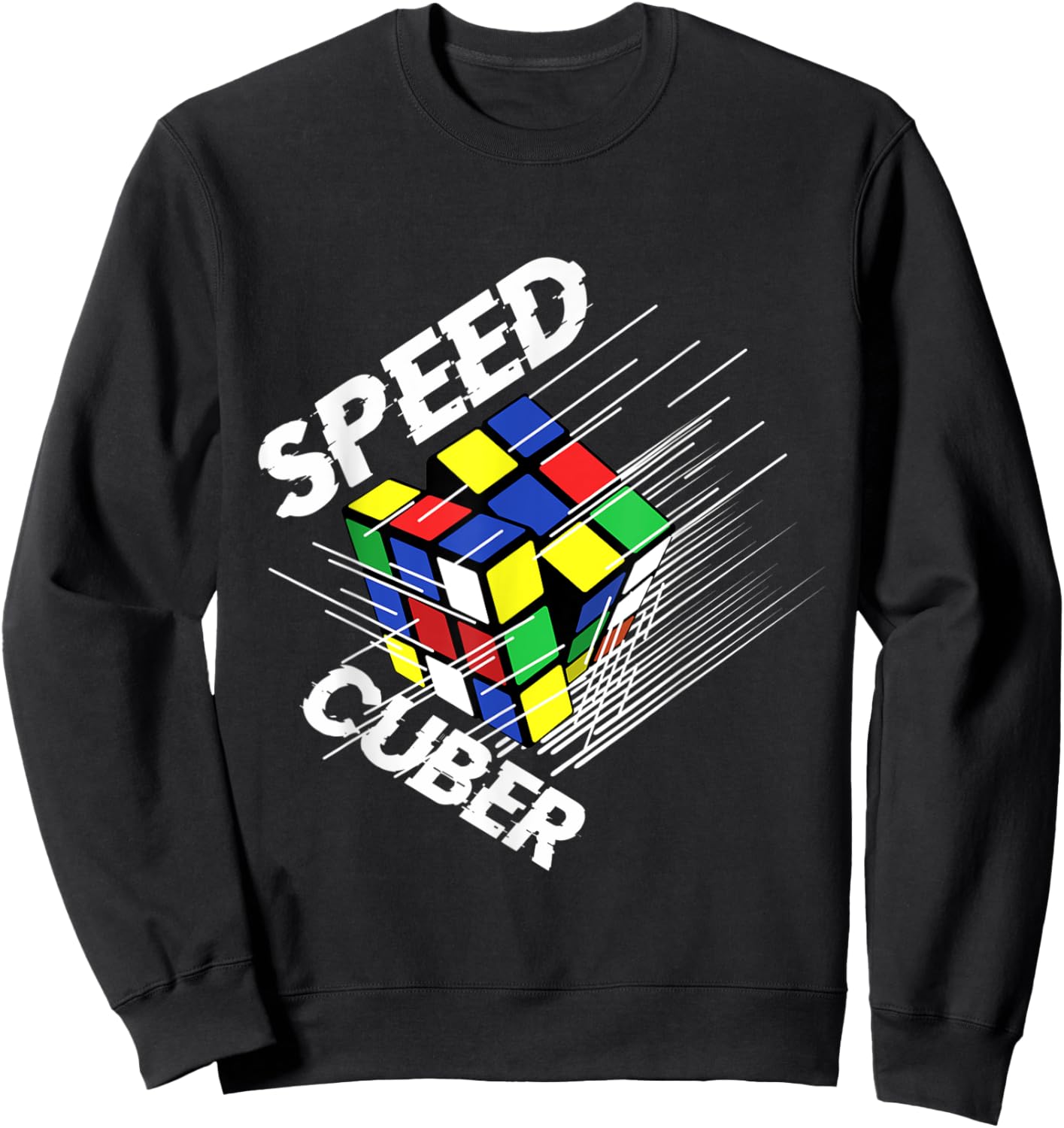Speed Cubing Puzzle Cubing Cuber Lover Kids Boys Girls Adult Sweatshirt - Sweatshirt | Black