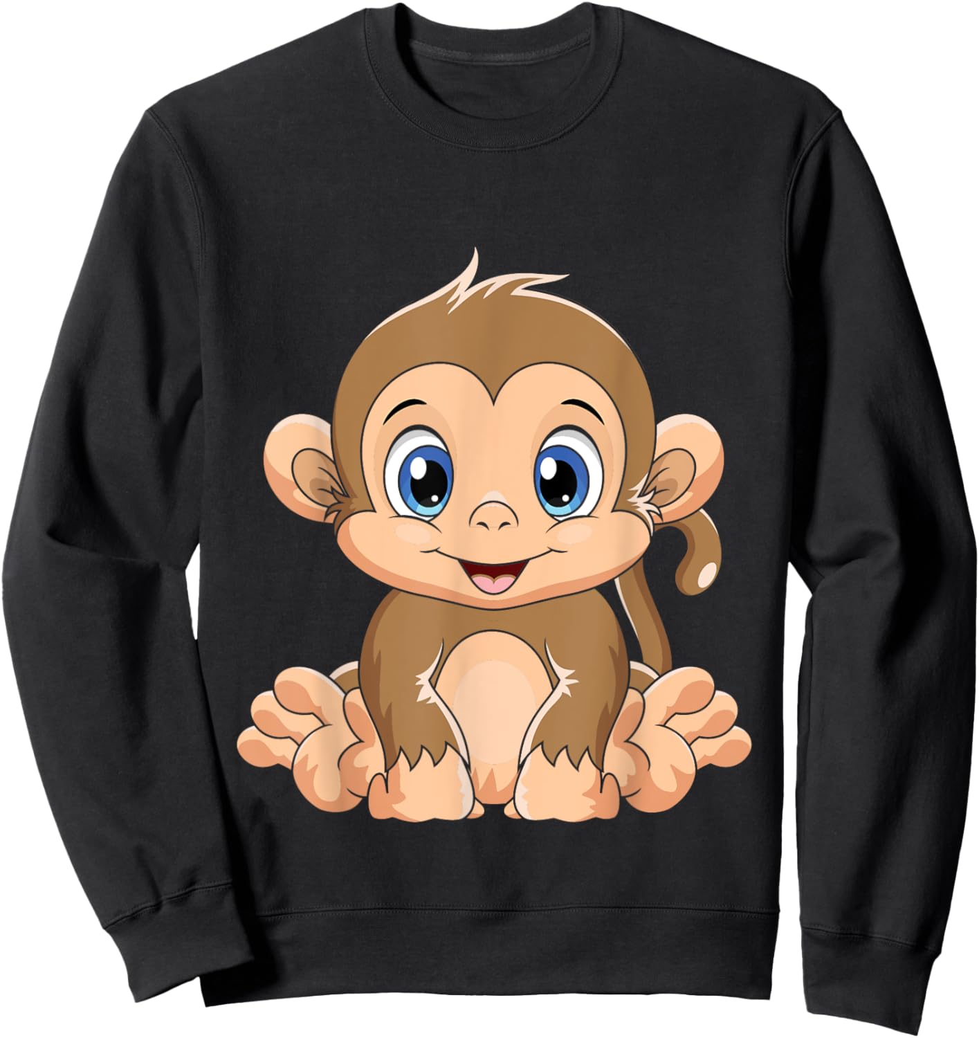 Cute Baby Monkey - Animal Lover Primate Zookeeper Zoology Sweatshirt - Sweatshirt | Black