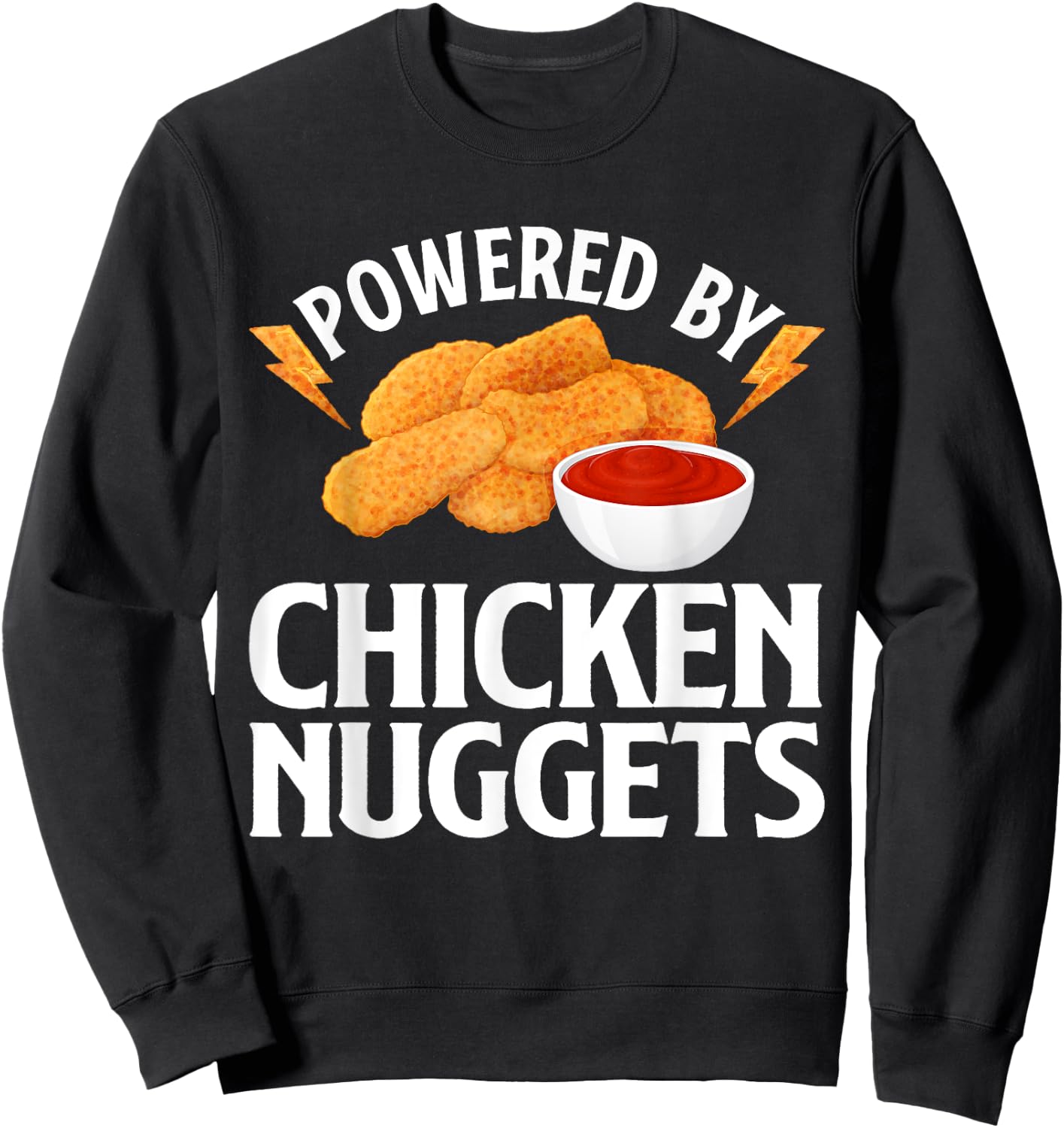 Funny Chicken Nugget Design Women Kids Nuggets Lover Sweatshirt - Sweatshirt | Black