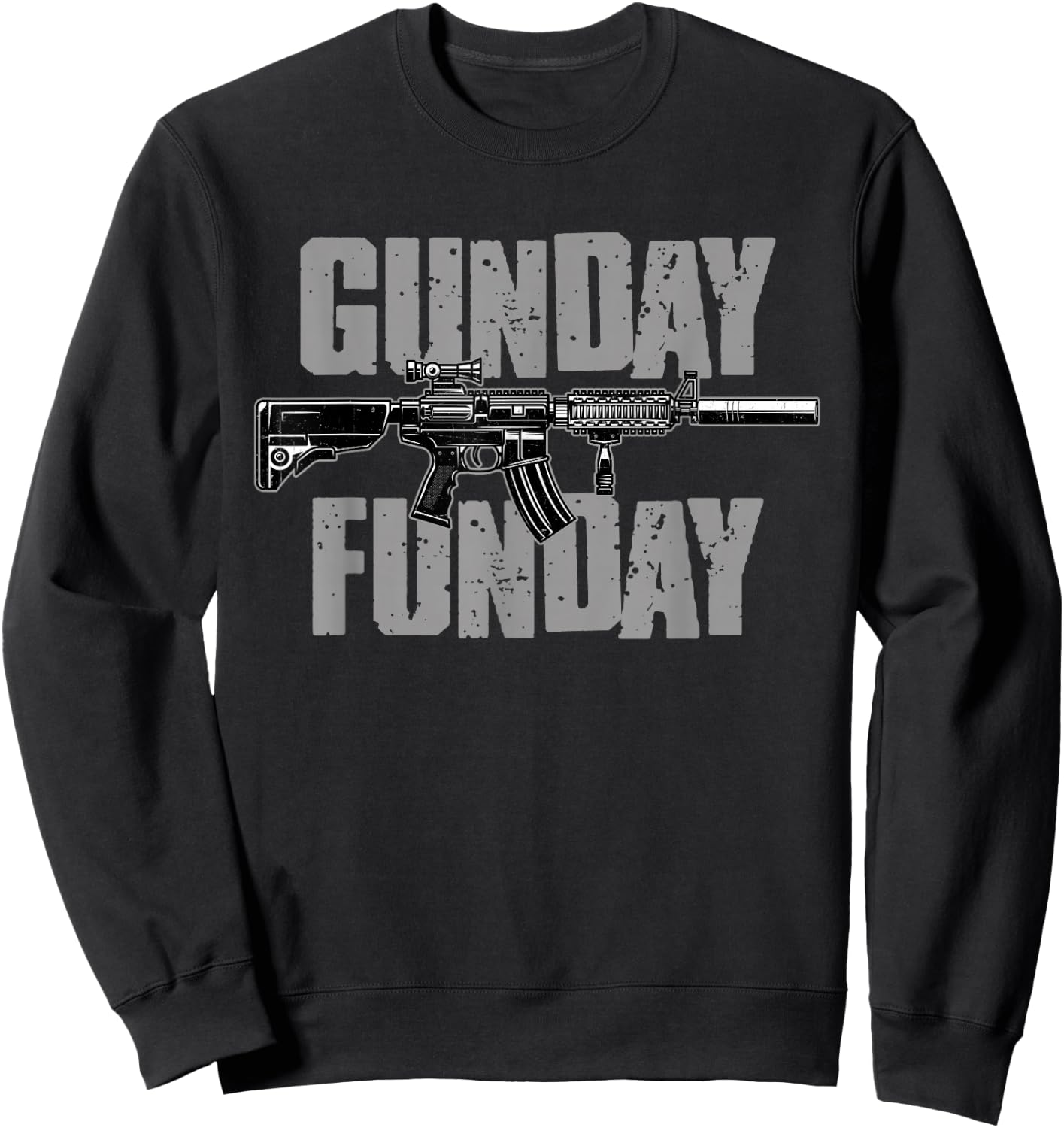 Gunday FUNDAY Funny Shooting Range Day Pro 2A Men Sweatshirt - Sweatshirt | Black
