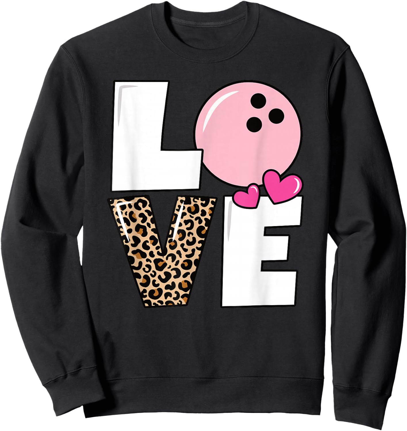 Cute Love Bowling Bowler Women Girls Bowling Sweatshirt - Sweatshirt | Black