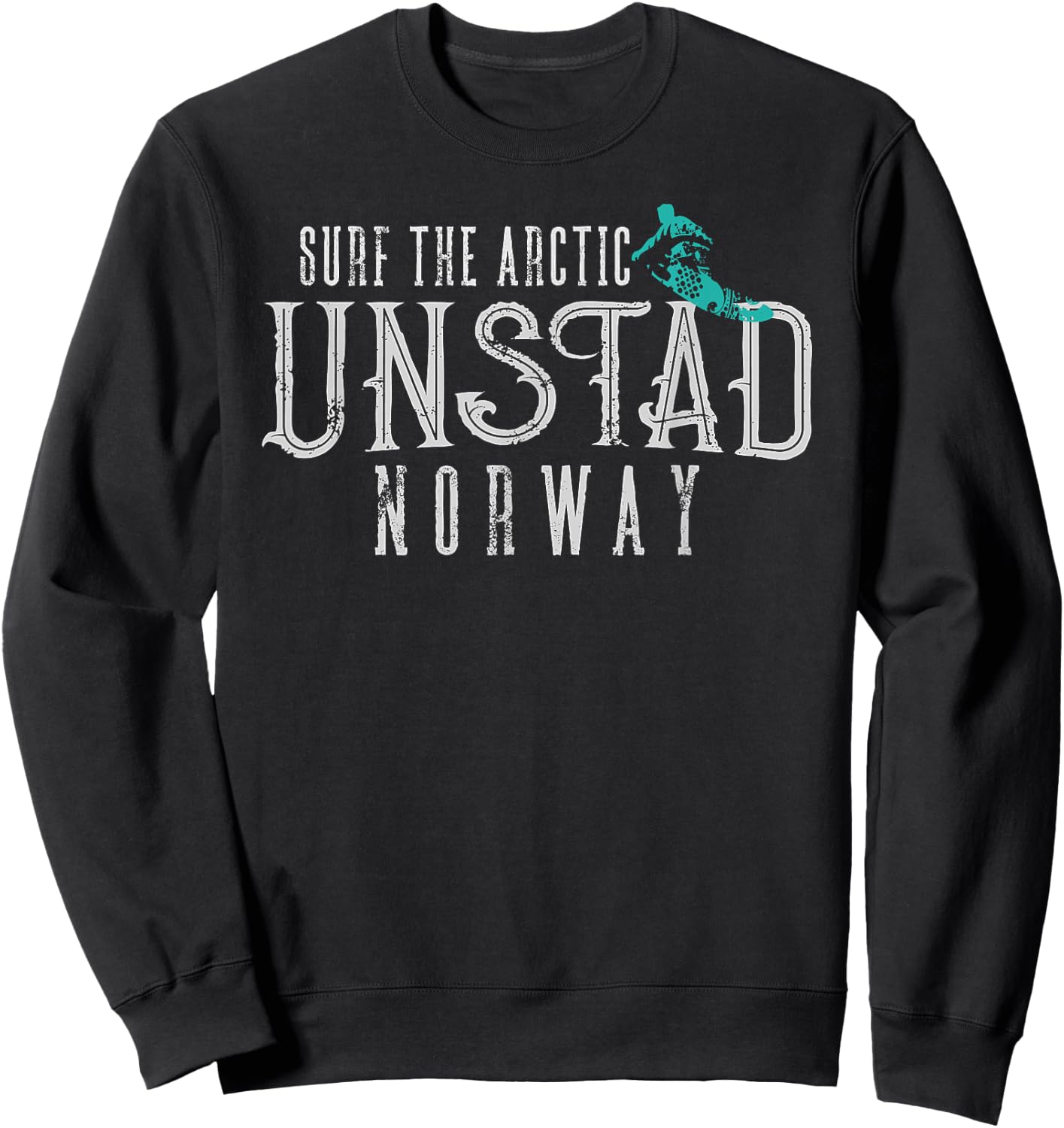 Surf The Arctic Unstad Norway Lofoten Islands Surfing Travel Sweatshirt - Sweatshirt | Black