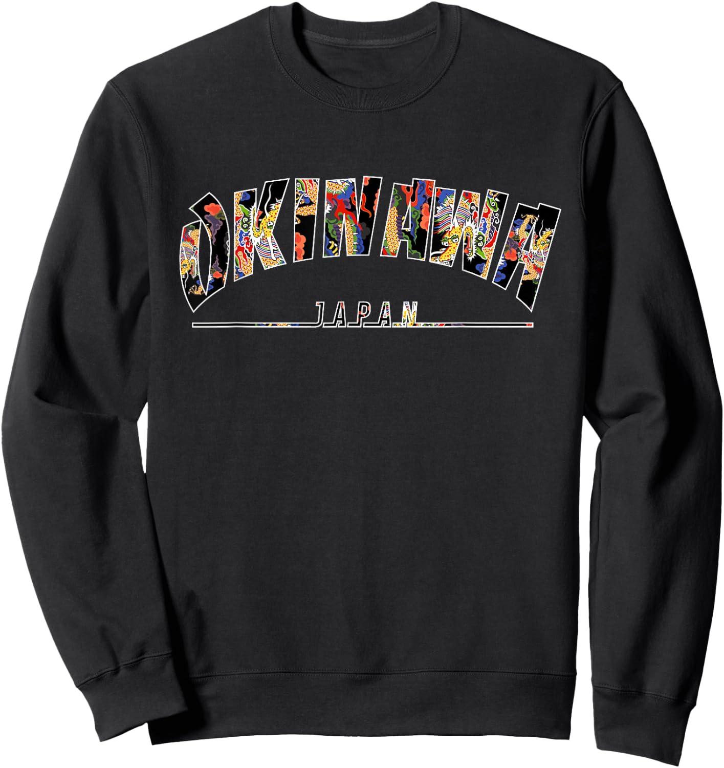 Okinawa Island Japan Uchinaanchu Ryukyu Bingata 沖縄紅型びんがた Sweatshirt - Sweatshirt | Black