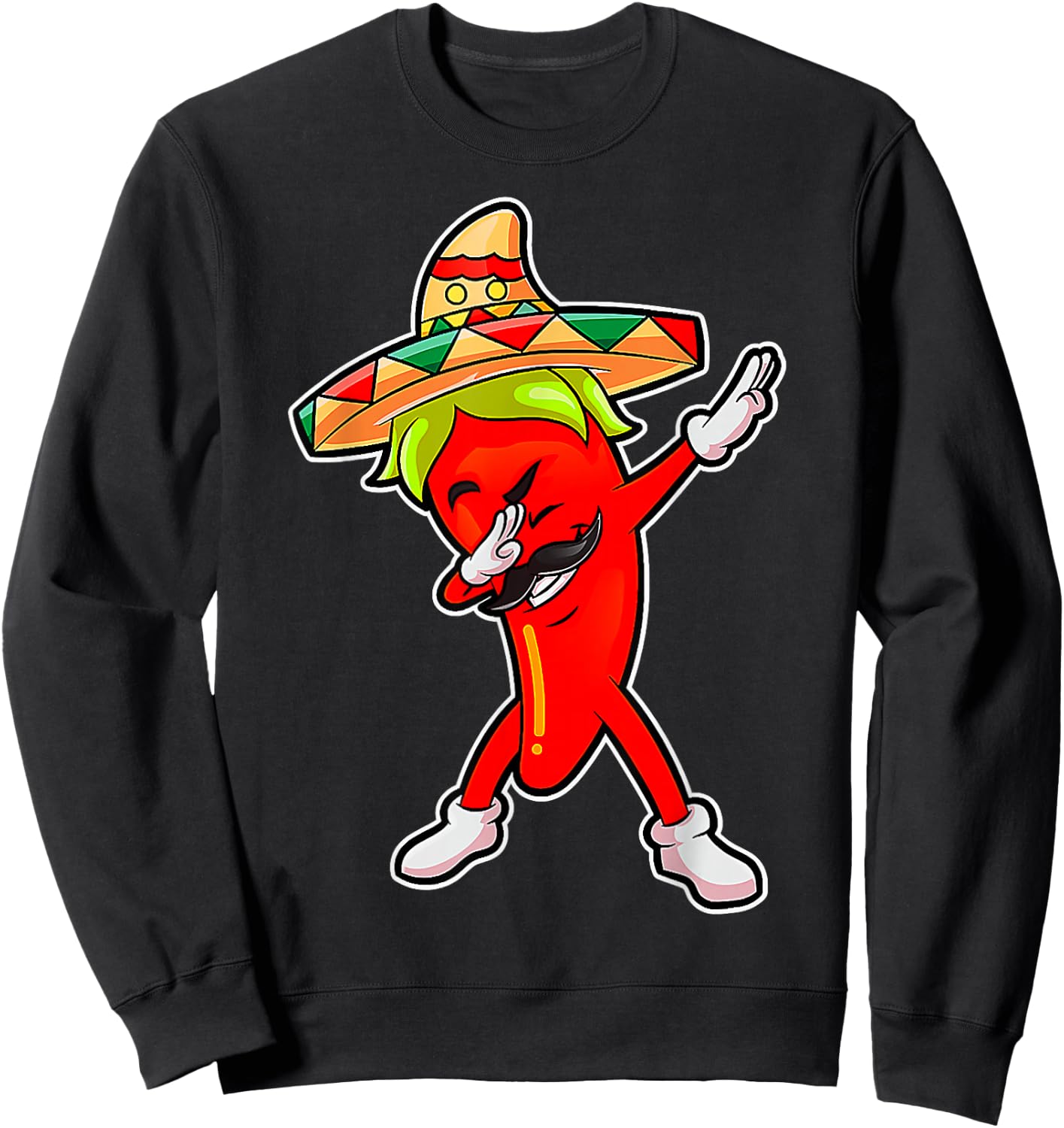 Gift Cute Chili Dabbing Pepper Mexican Hot Jalapeno Dab Gift Sweatshirt - Sweatshirt | Black