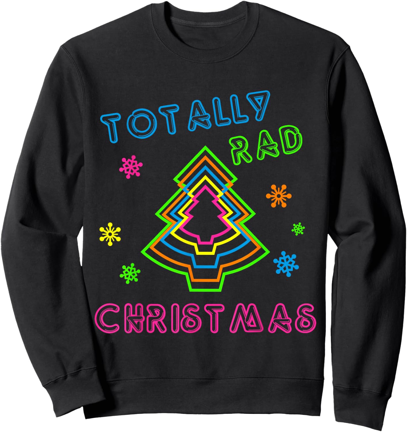 Totally Rad Christmas - 80s Retro Christmas Sweatshirt - Sweatshirt | Black