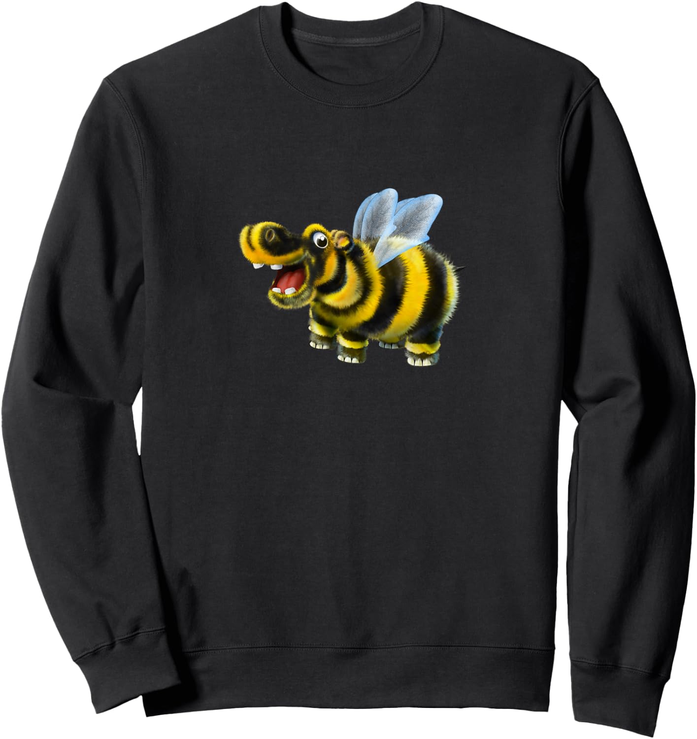 The Bumble Bee Hippo Sweatshirt - Sweatshirt | Black