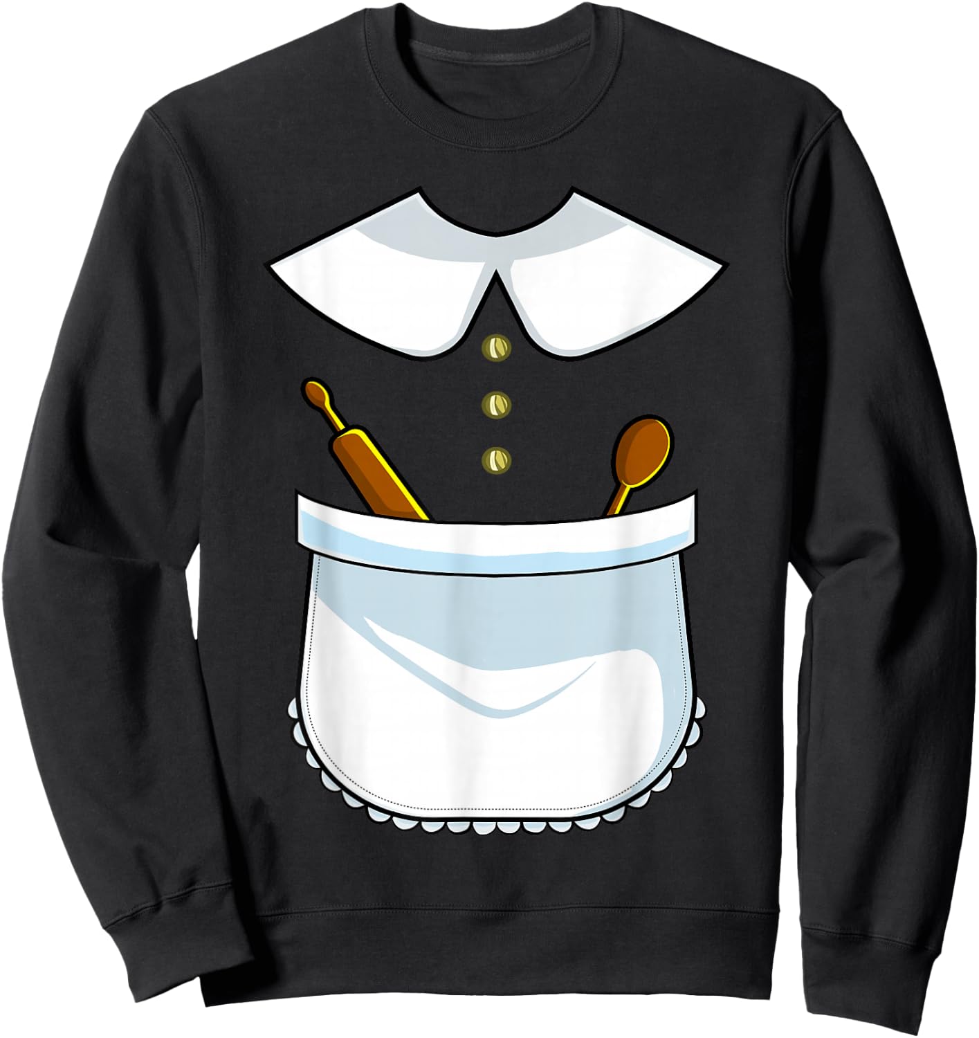 Pilgrim Costume Lady Thanksgiving Turkey Day Women Girls Sweatshirt - Sweatshirt | Black