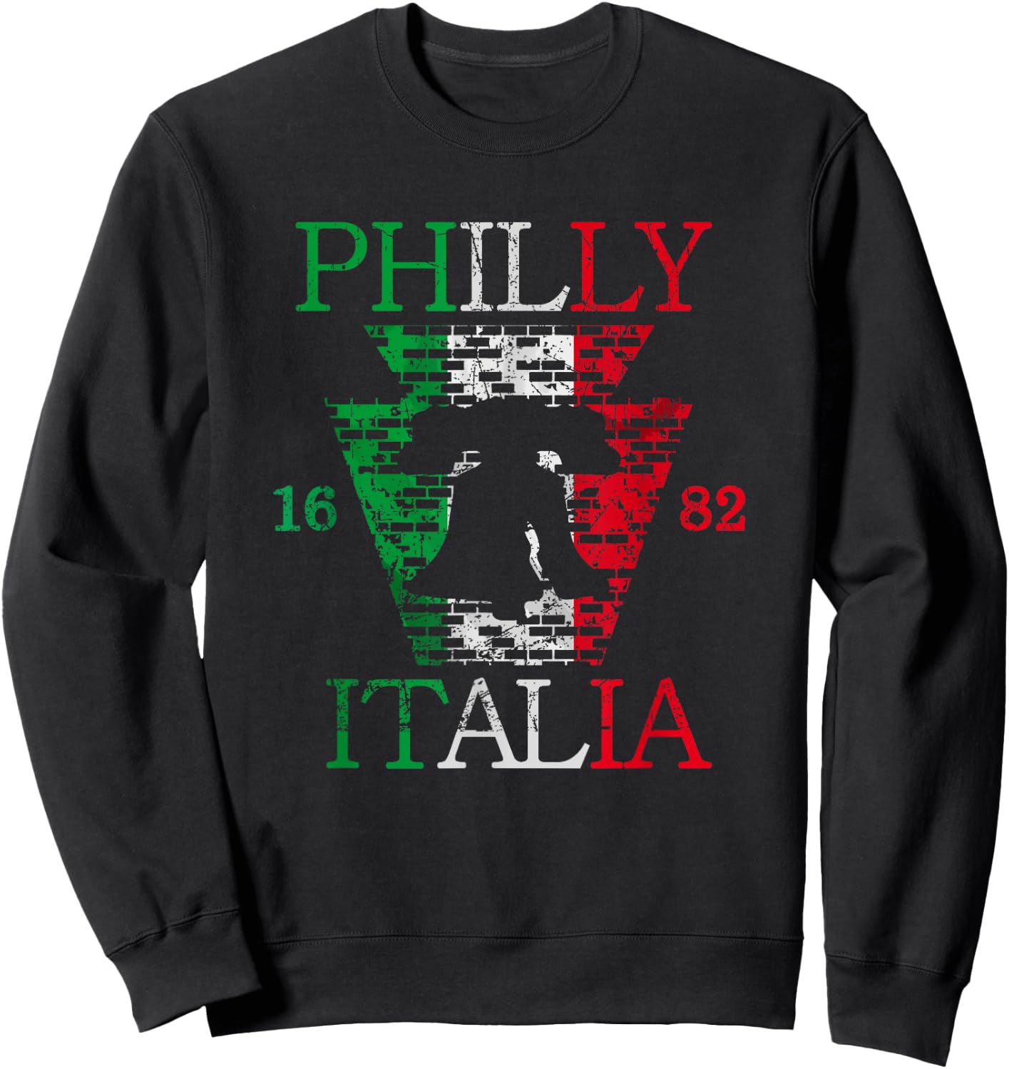 Philly Italian Flag Italia Liberty Bell South Philadelphia Sweatshirt - Sweatshirt | Black