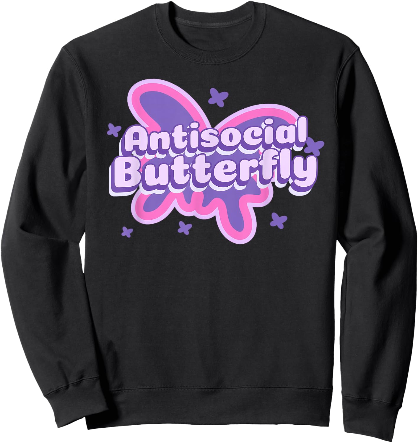 Antisocial Butterfly Funny Social Anxiety Introvert Women Sweatshirt - Sweatshirt | Black