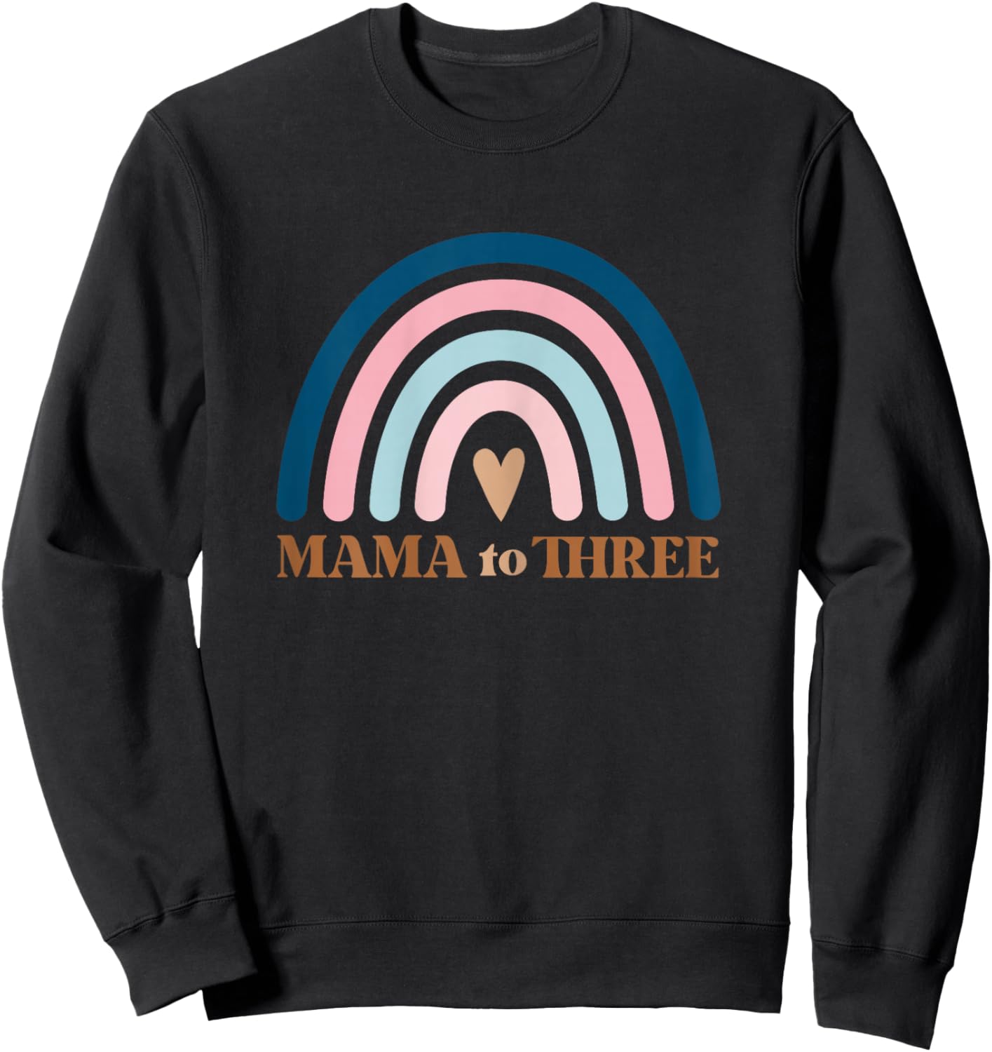Mom of Three, Third Baby Announcement, Mothers Day Gift Sweatshirt - Sweatshirt | Black