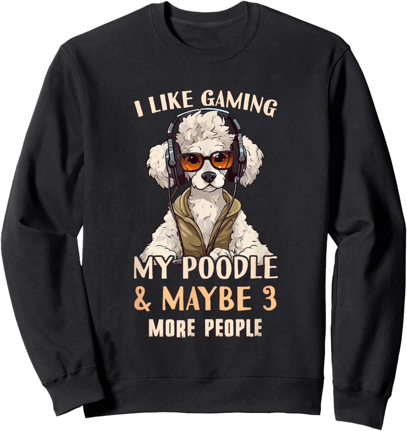 Poodle Dad - Poodle Gamer Outfit & Poodle Gaming Sweatshirt - Sweatshirt | Black