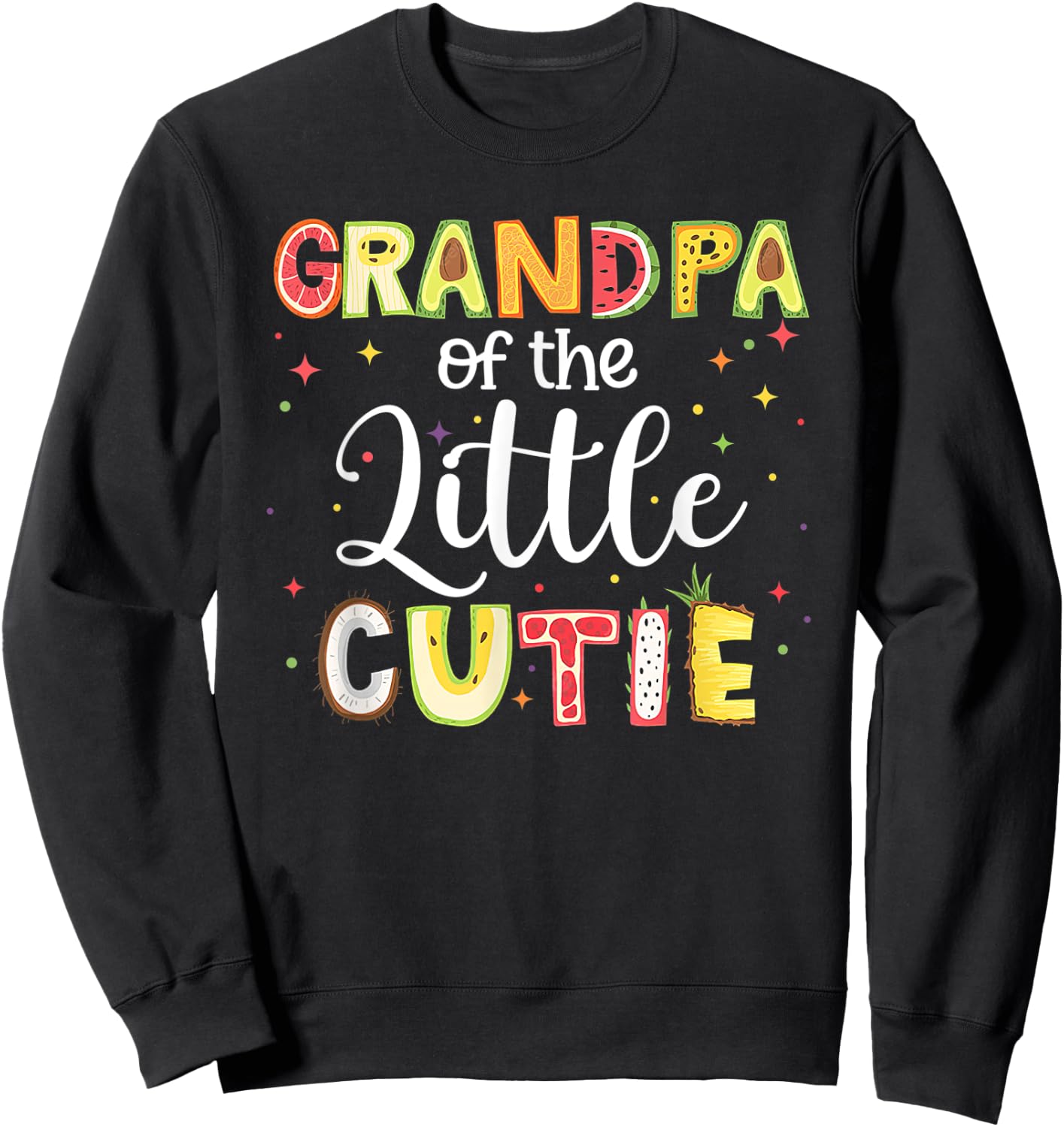 Grandpa Little Cutie Funny Matching Family Summer Fruit Papa Women Sweatshirt - Sweatshirt | Black