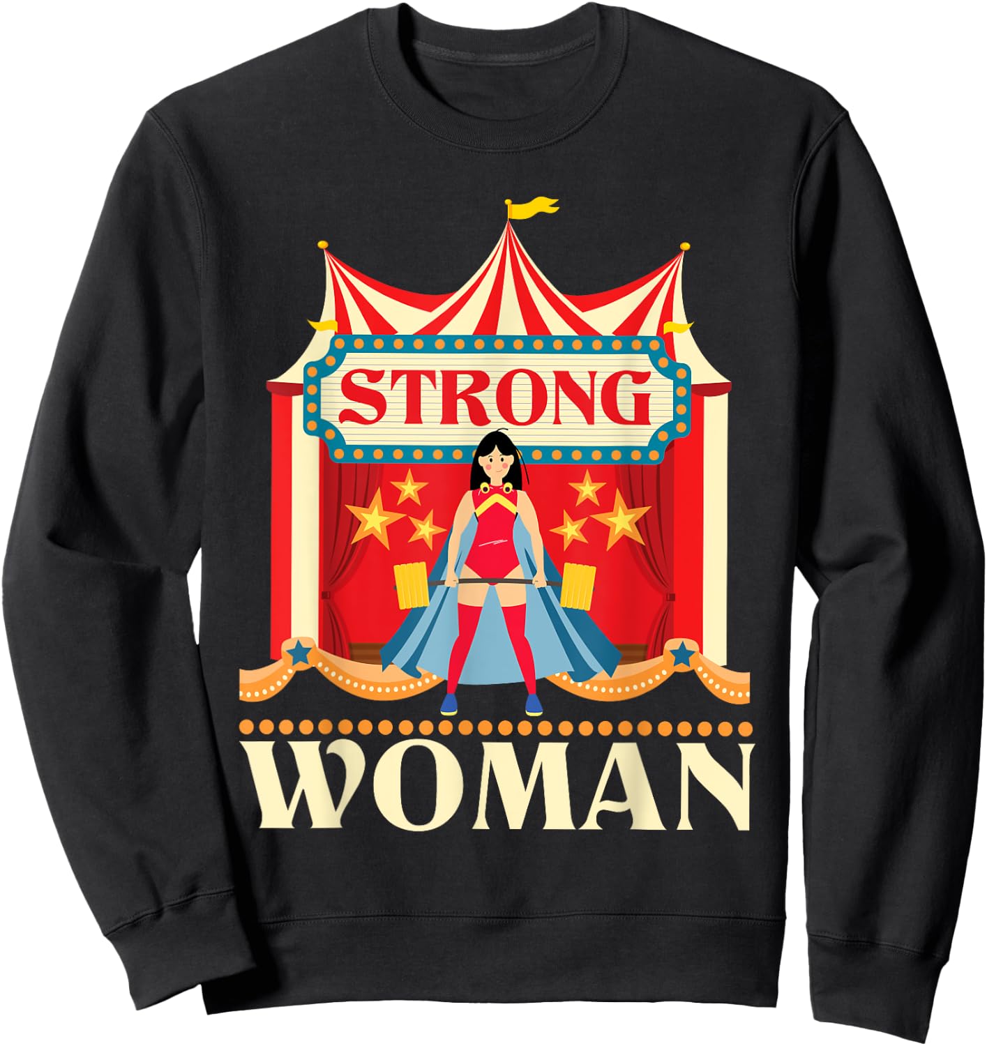 Strong Woman - Deadlift Circus Birthday Party Circus Costume Sweatshirt - Sweatshirt | Black