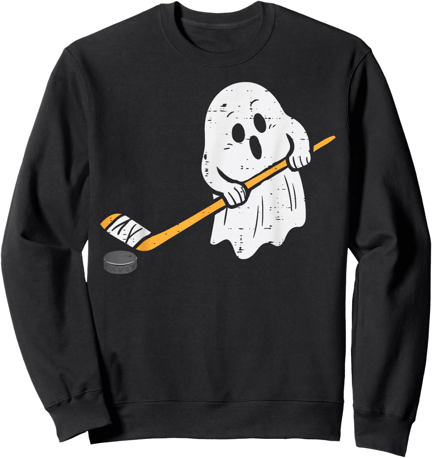 Ghost Playing Ice Hockey Halloween Costume Sports Men Boys Sweatshirt - Sweatshirt | Black