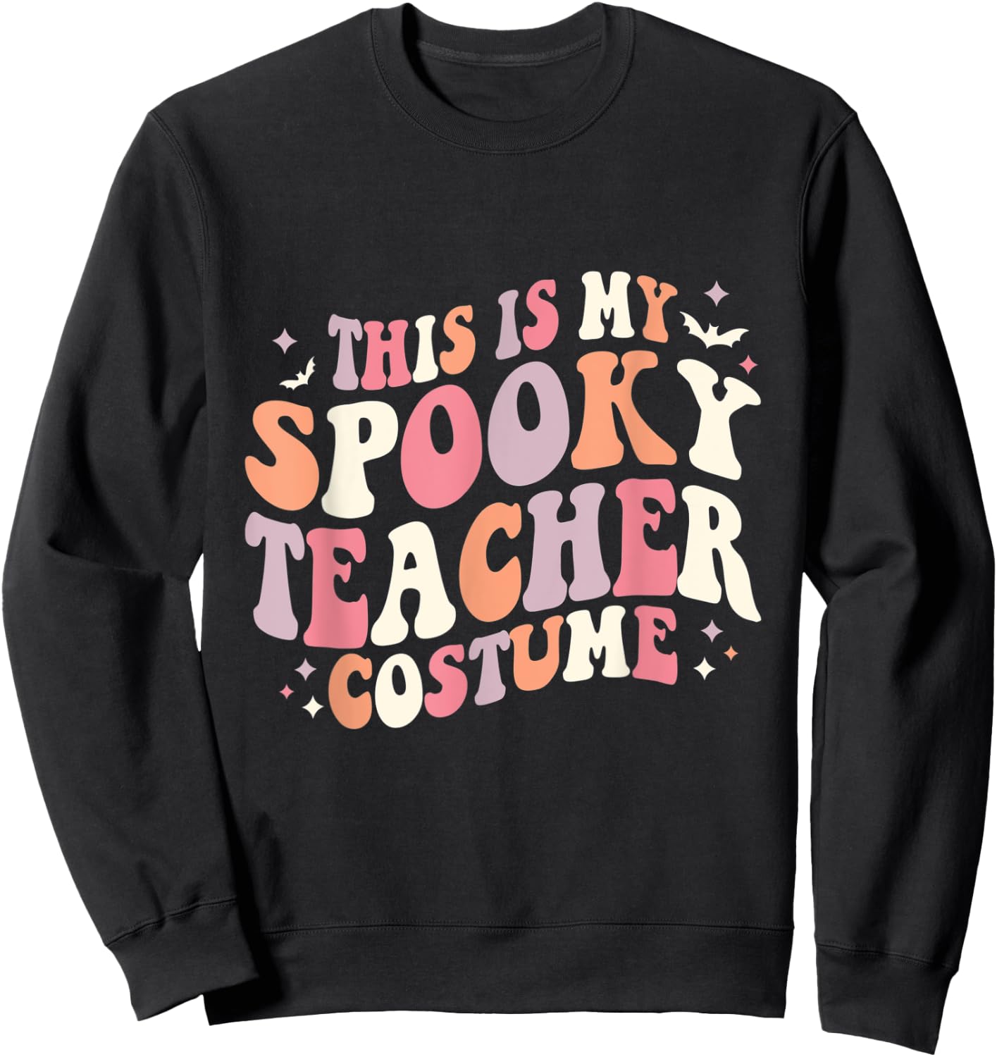 Retro Halloween This is my Spooky School Teacher Costume Sweatshirt - Sweatshirt | Black