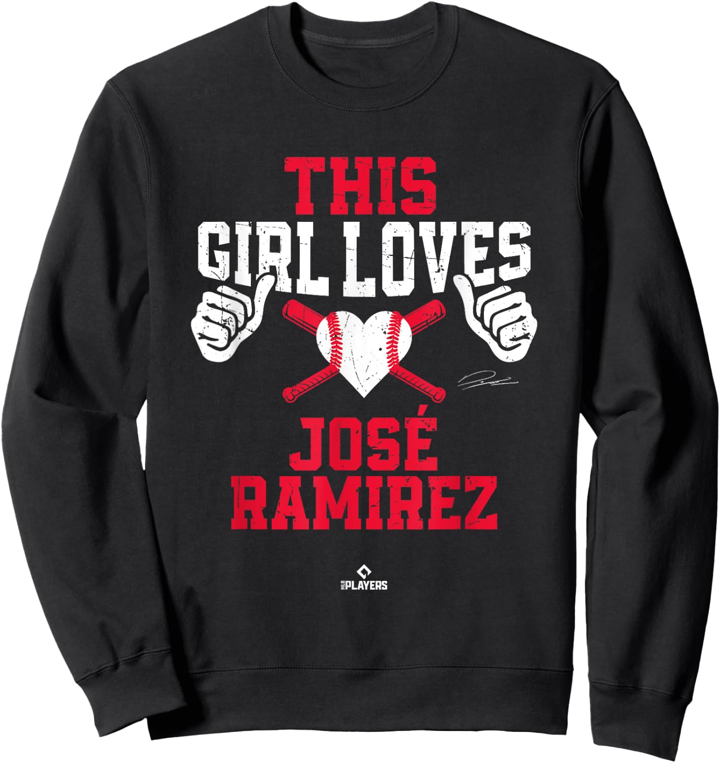 This Girl Loves Jose Ramirez Jose Ramirez Cleveland MLBPA Sweatshirt - Sweatshirt | Black