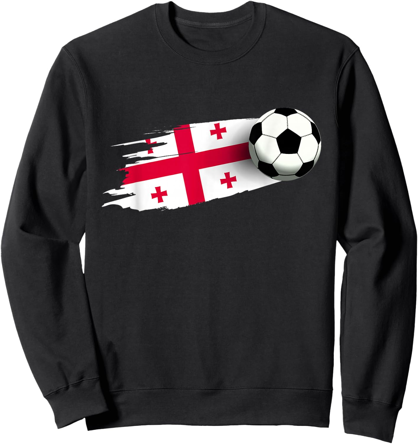 Georgia Flag Jersey Georgian Soccer Team Georgian Sweatshirt - Sweatshirt | Black