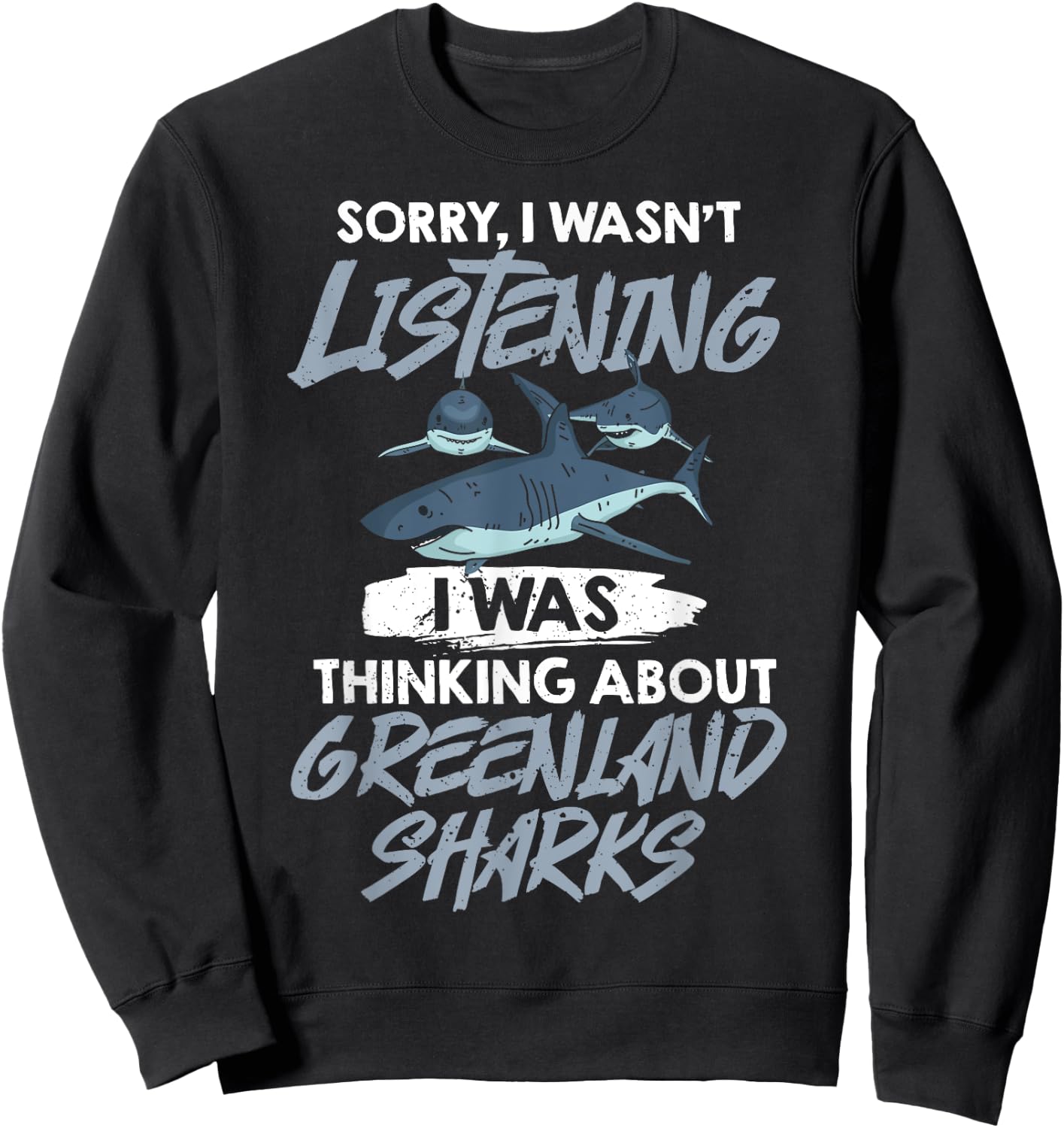 Greenland Shark Animal Tooth Funny Ocean Sweatshirt - Sweatshirt | Black
