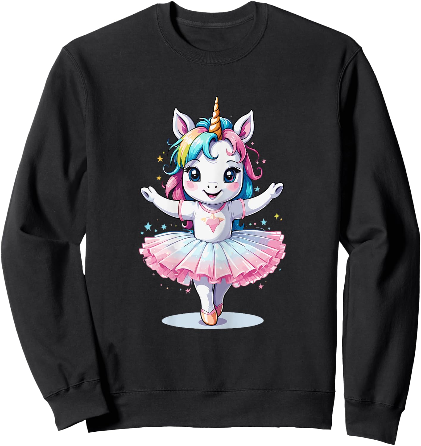 Cute Unique & Modern Unicorn Ballet & Ballerina Sweatshirt - Sweatshirt | Black
