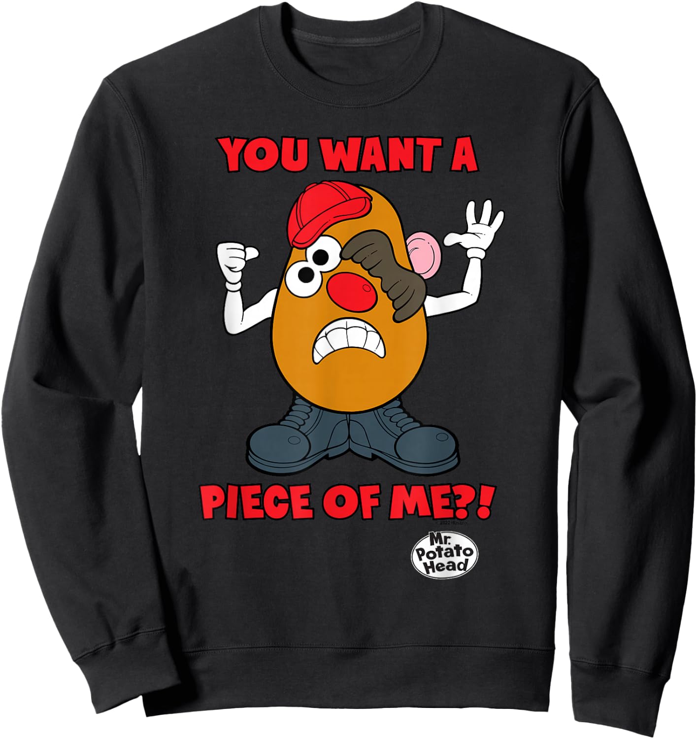 Mr. Potato Head You Want A Piece Of Me?! Scrambled Face Sweatshirt - Sweatshirt | Black