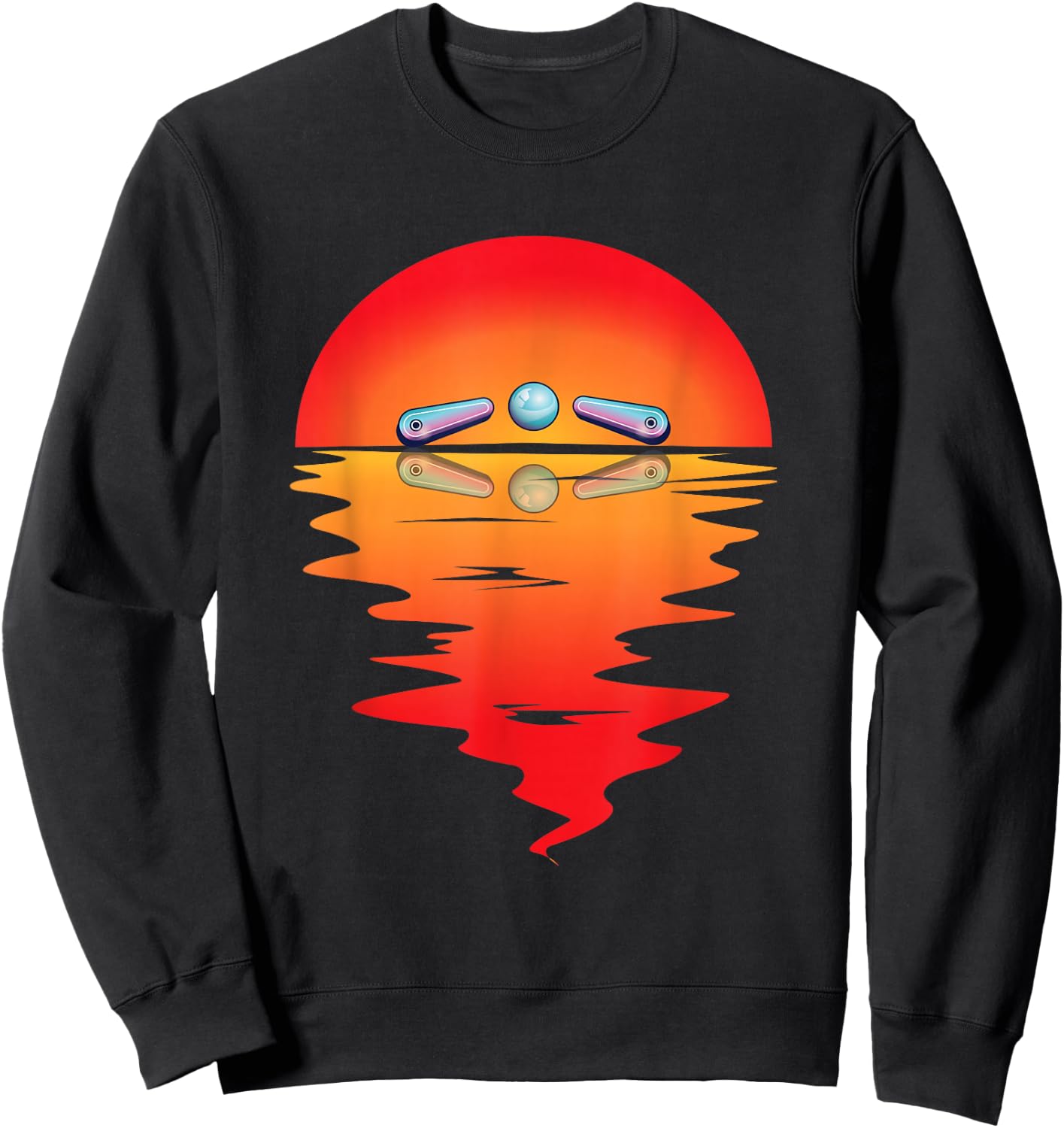 Flipper Ball Pinball Game Flipping Ball Sunset Pinball Sweatshirt - Sweatshirt | Black