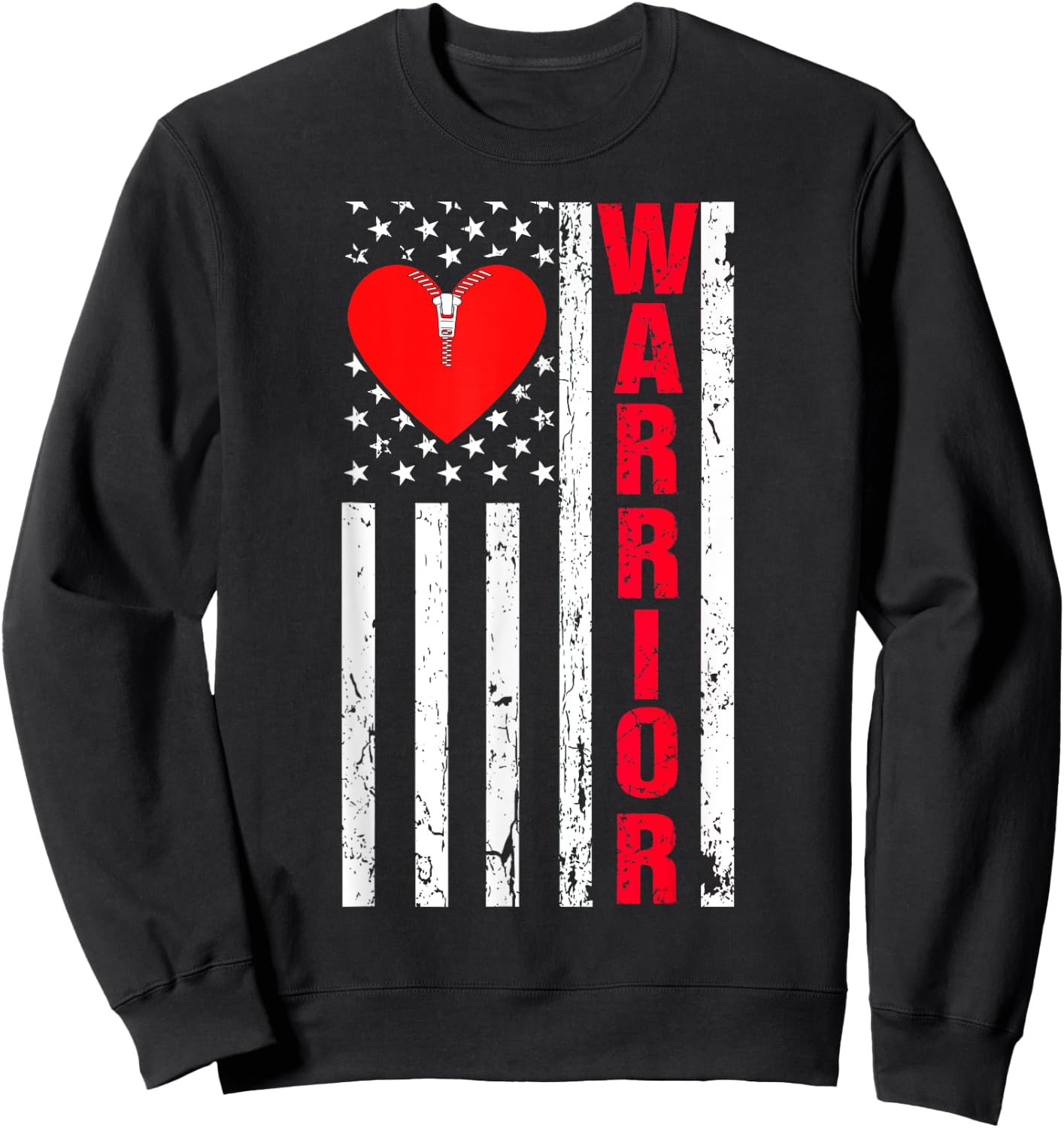 Open Heart Surgery Recovery Survivor Heart Warrior Men Women Sweatshirt - Sweatshirt | Black